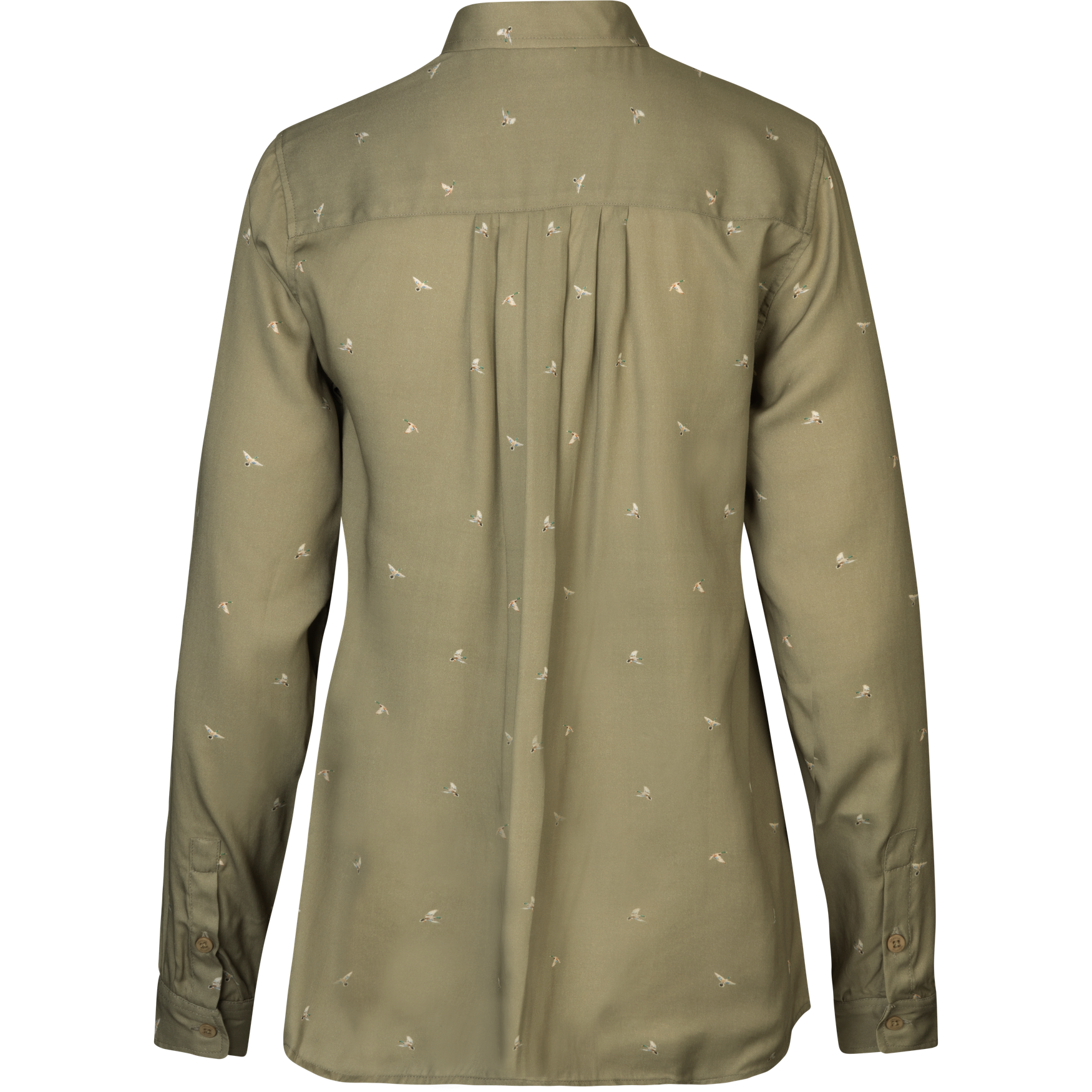 Abigail L/S shirt Kvinder - Dust green/Flying ducks