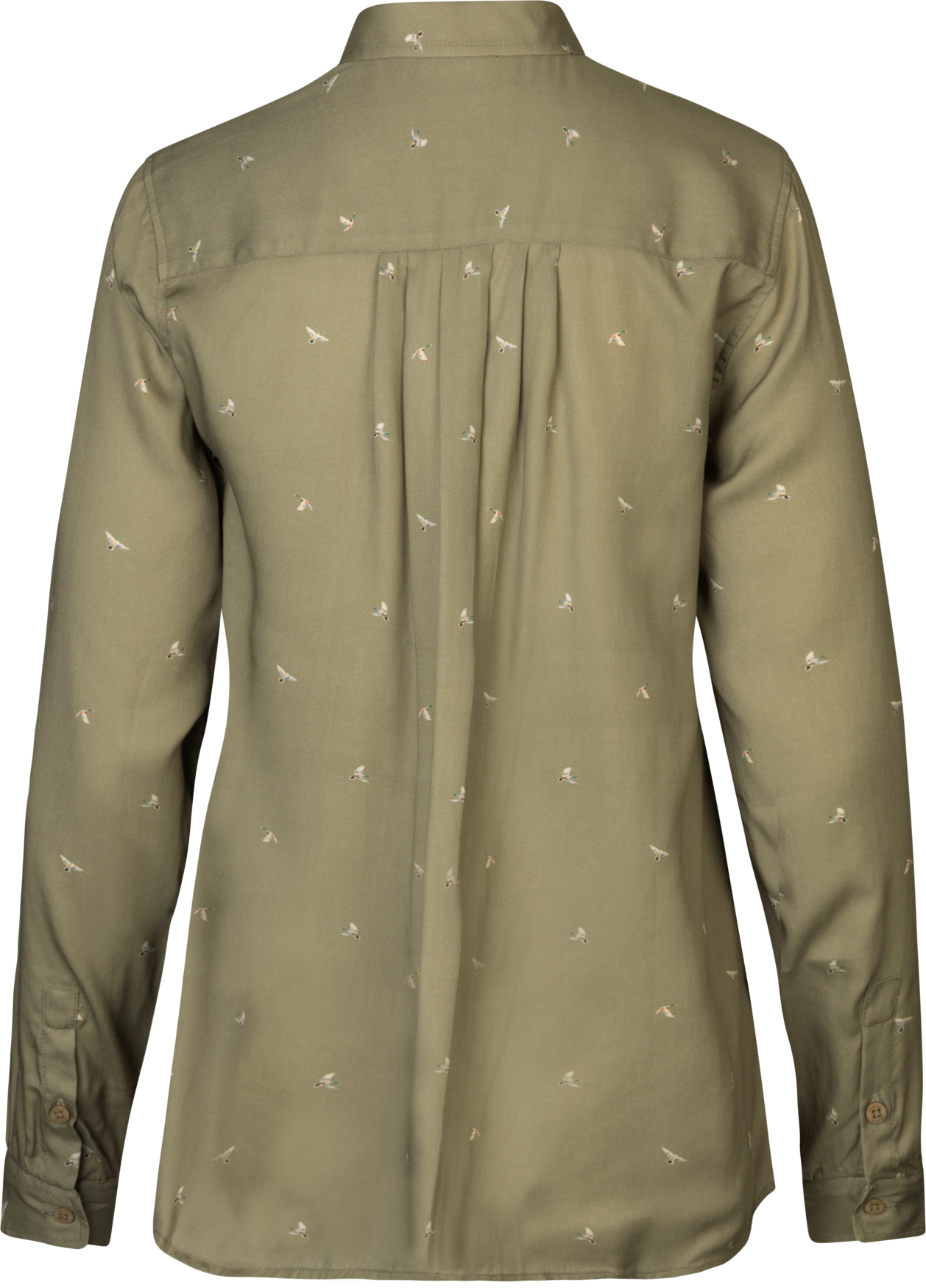 Abigail L/S shirt Women - Dust green/Flying ducks