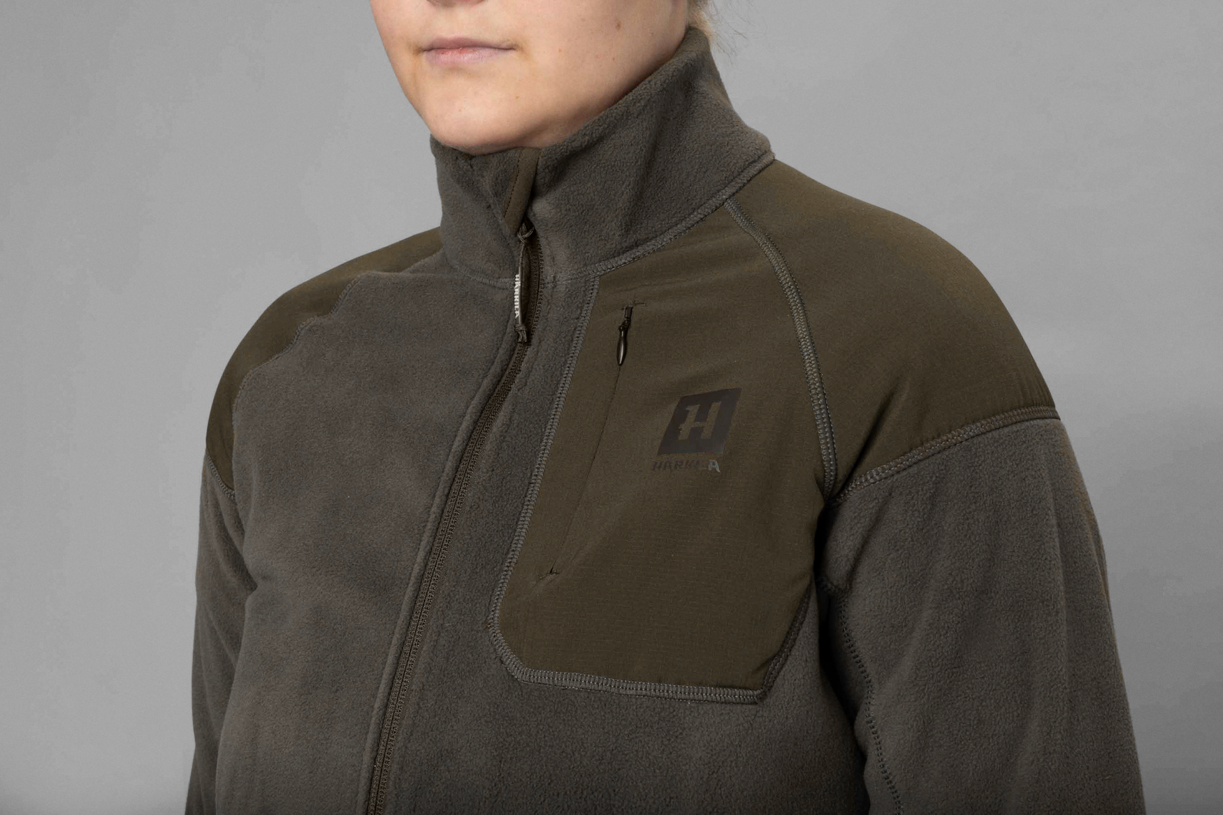 Vilja fleece til kvinder - Willow green/Shadow grey