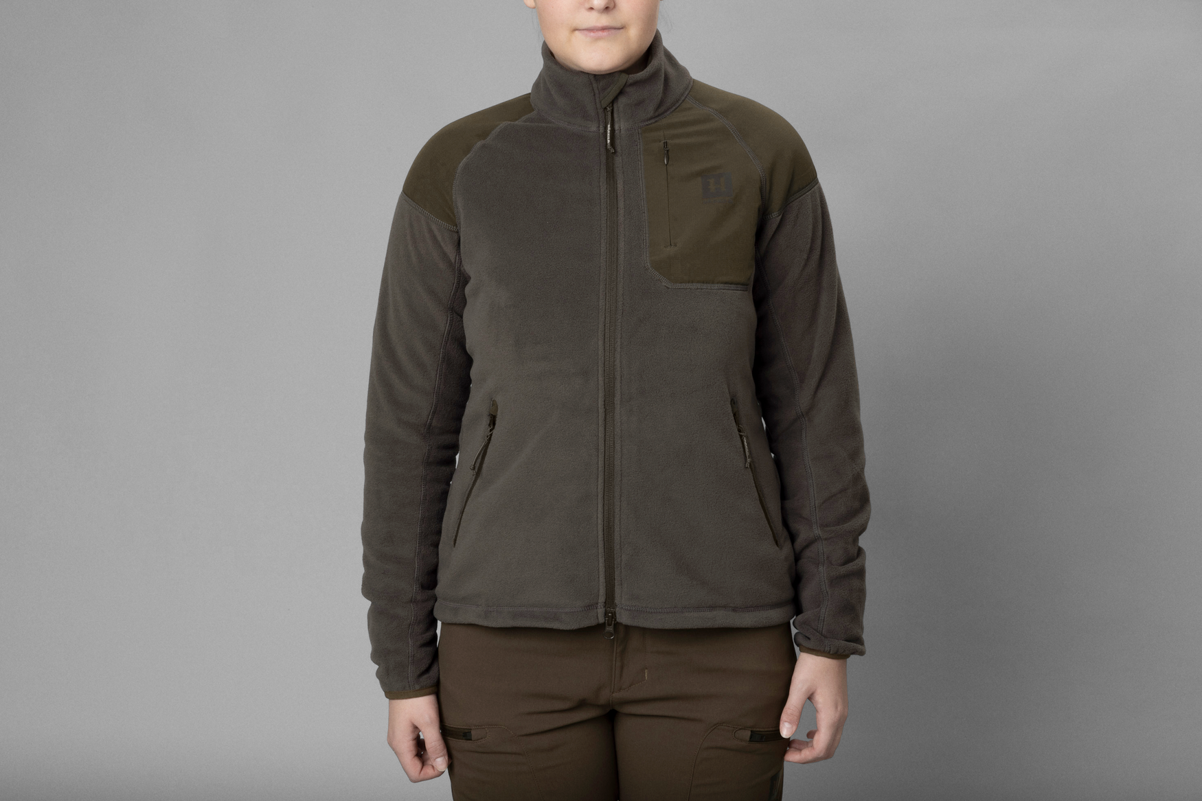 Vilja fleece til kvinder - Willow green/Shadow grey