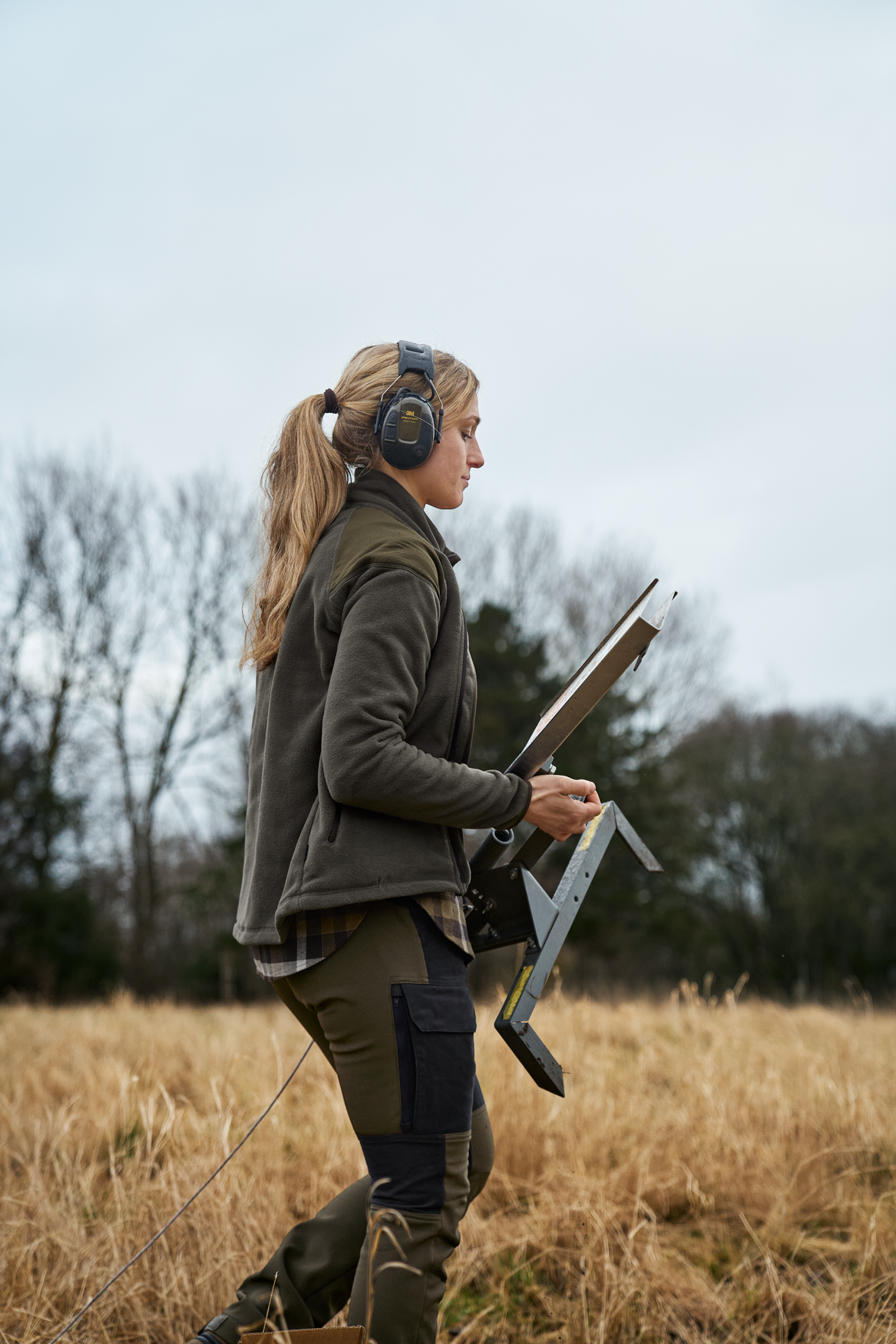 Vilja fleece til kvinder - Willow green/Shadow grey