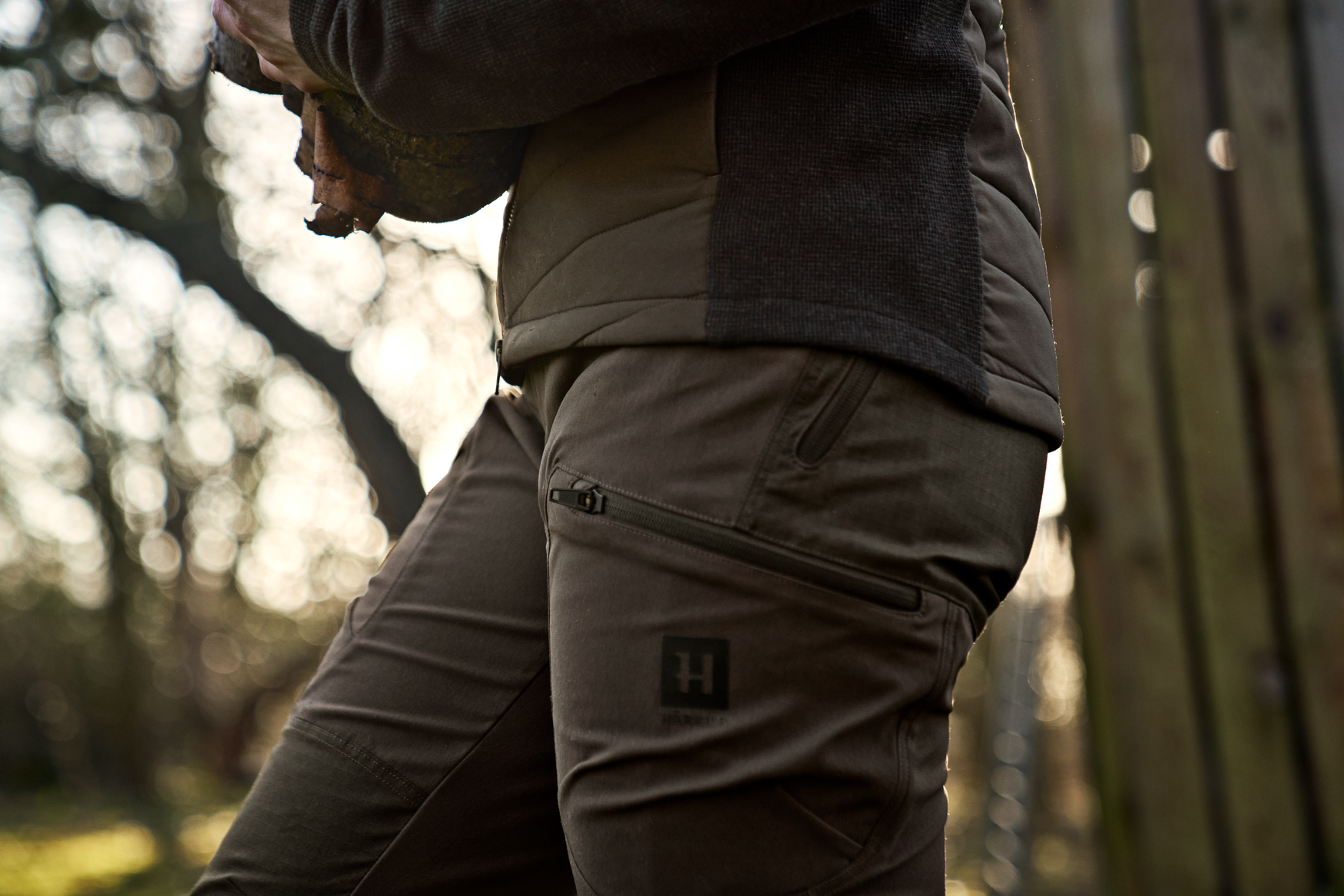 Runa trousers Women - Slate brown/Willow green