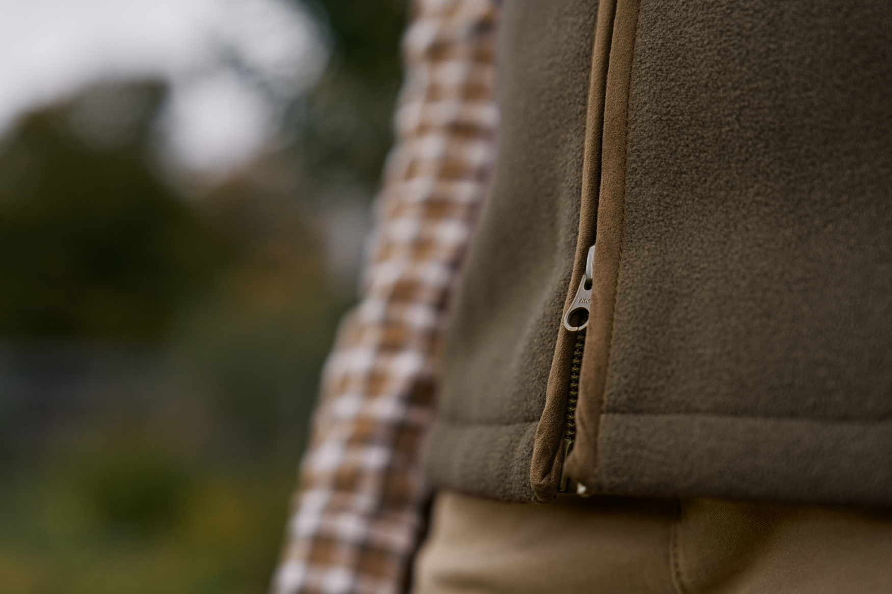 Sandhem sherpa fleece waistcoat W - Willow green