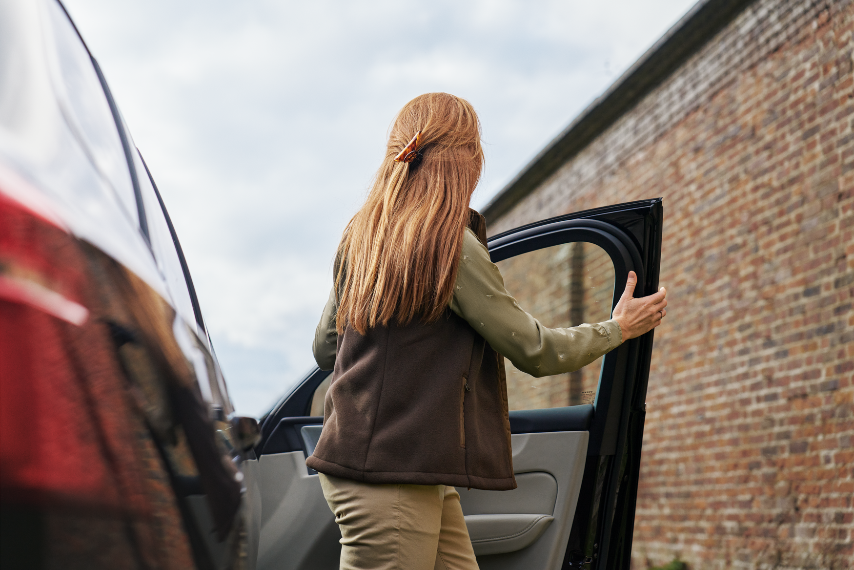 Sandhem sherpa fleece waistcoat W - Demitasse brown