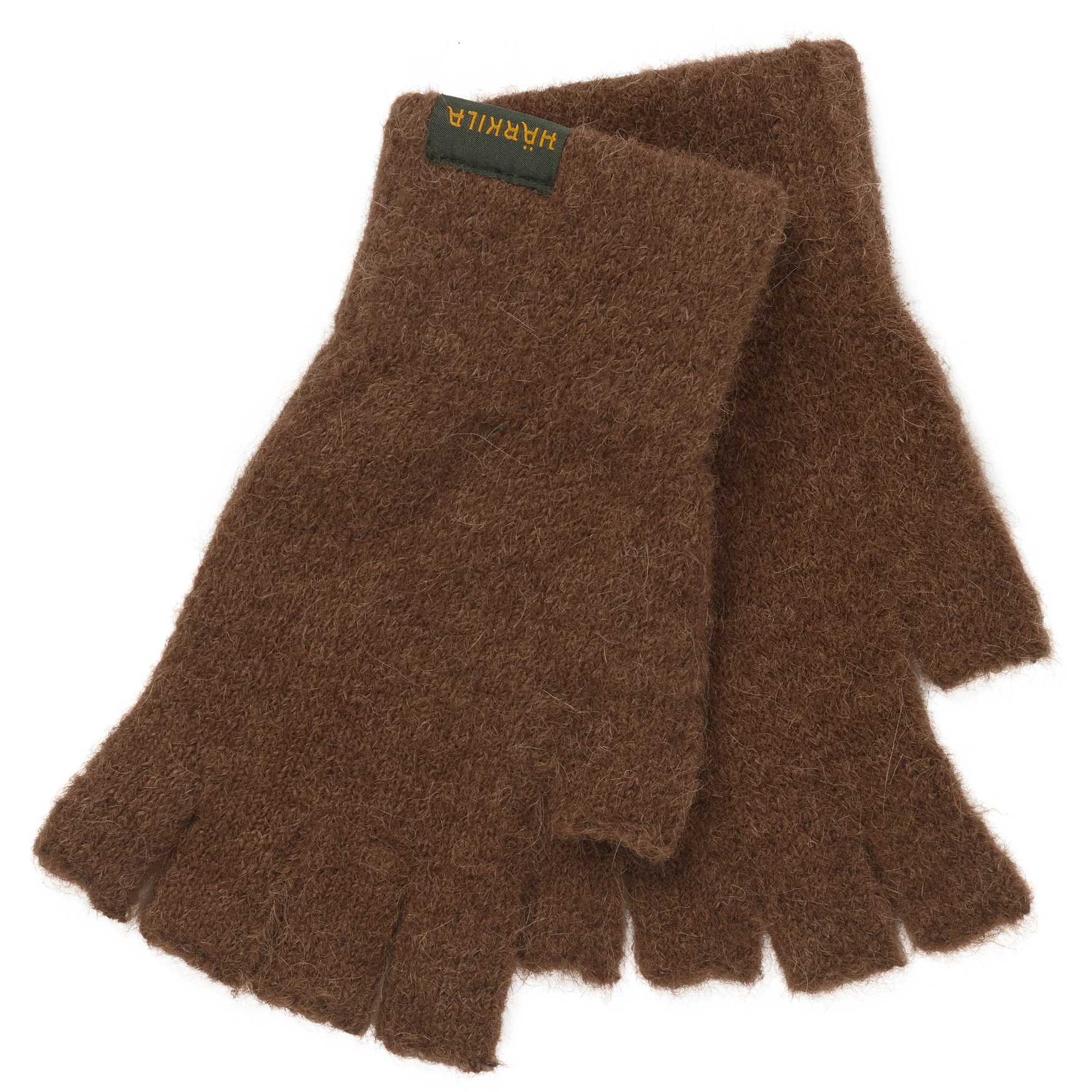 Alpacka Half Finger Handsker - Pinecone brown