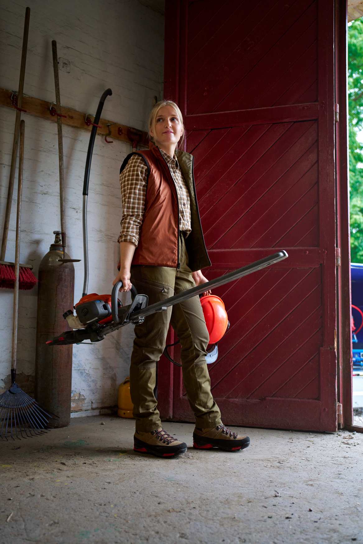 Härkila Fjell Bluse Women - Dark olive check