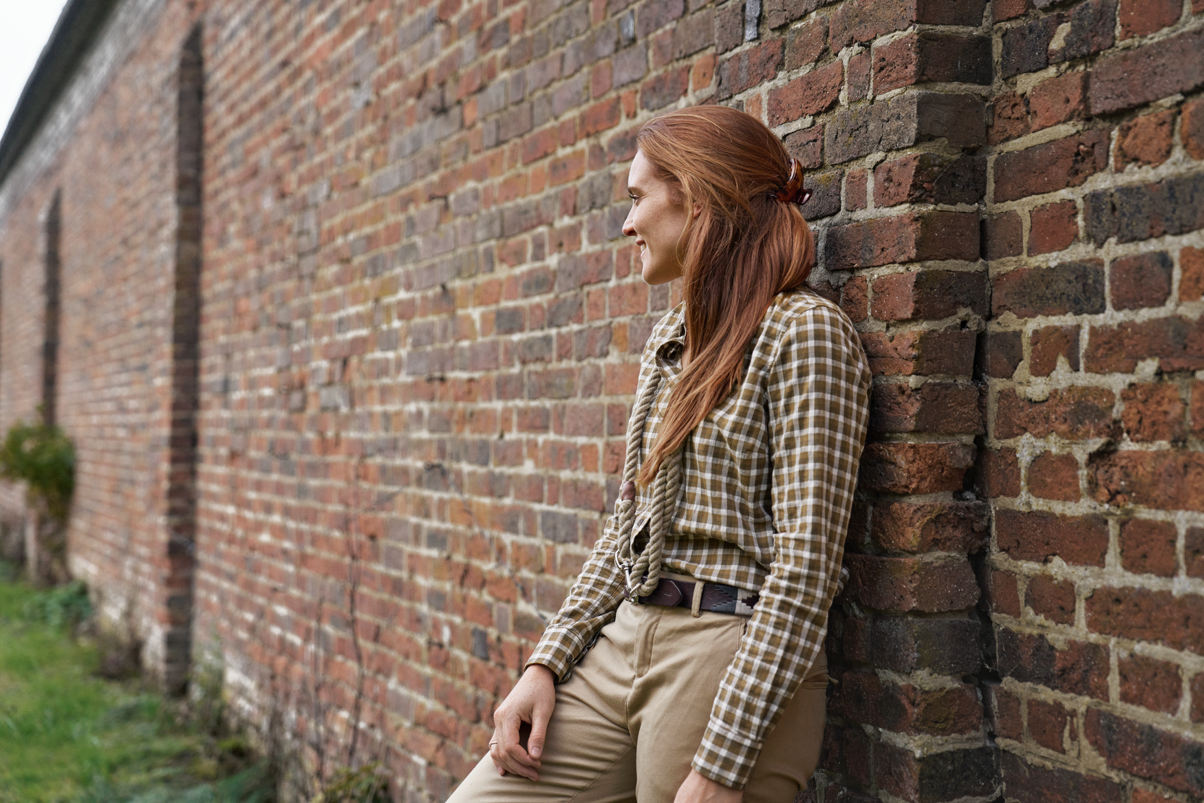 Härkila Fjell Bluse Women - Dark olive check