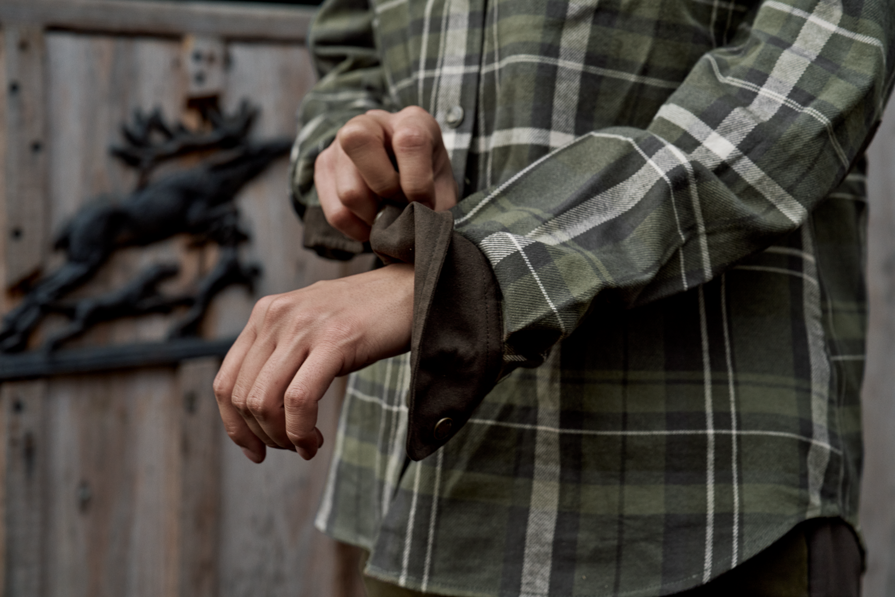 Pajala L/S shirt W - Olive check
