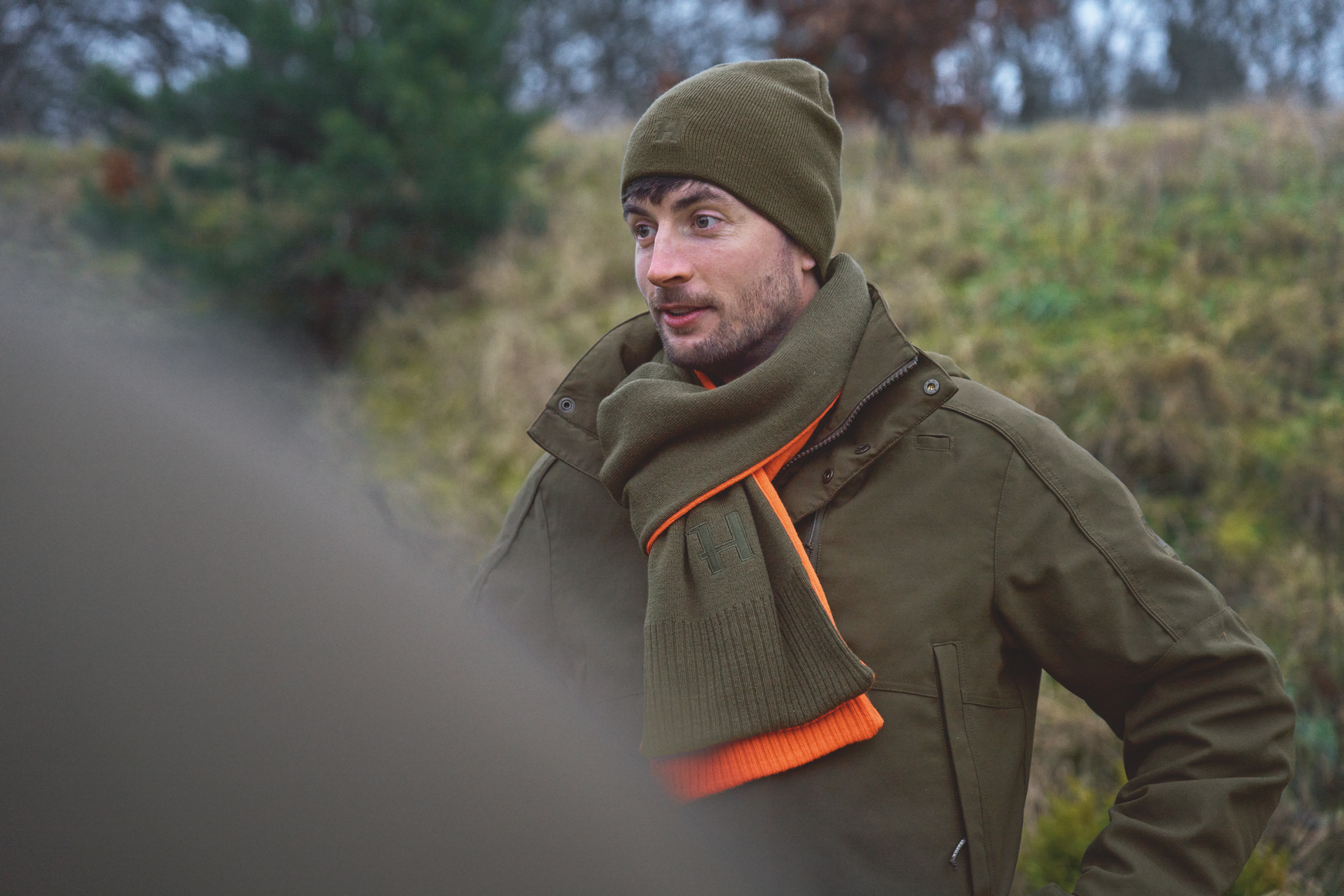 Härkila Reversible Tørklæde - Willow green/Orange