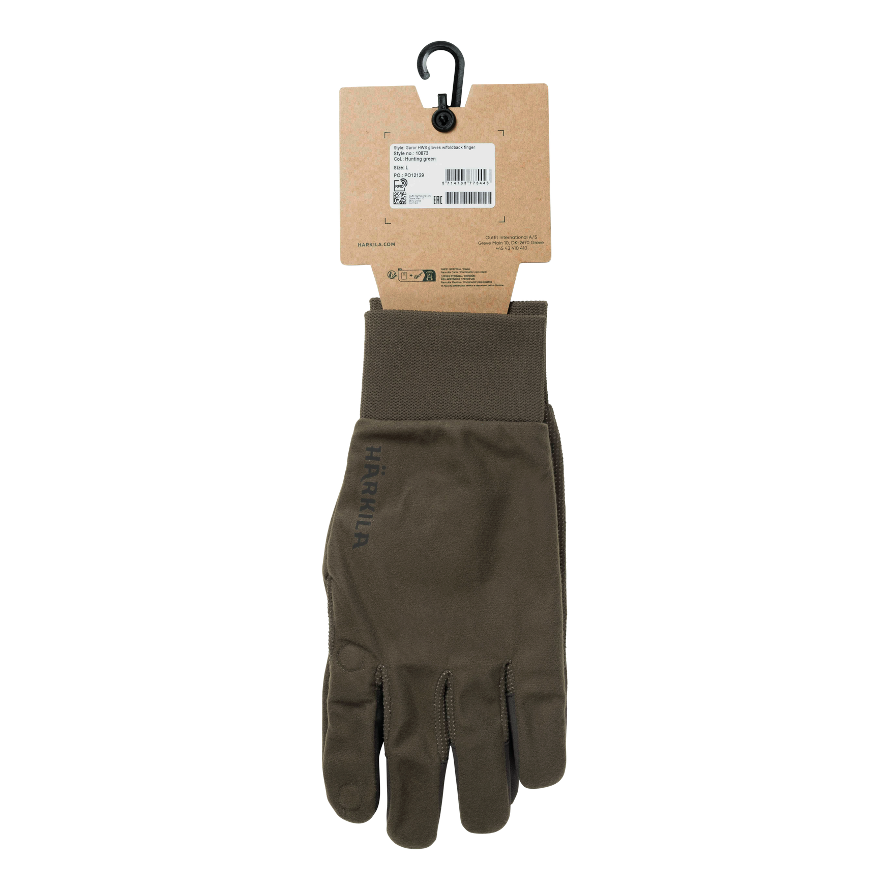 Garor HWS-handsker med foldbar finger - Hunting green