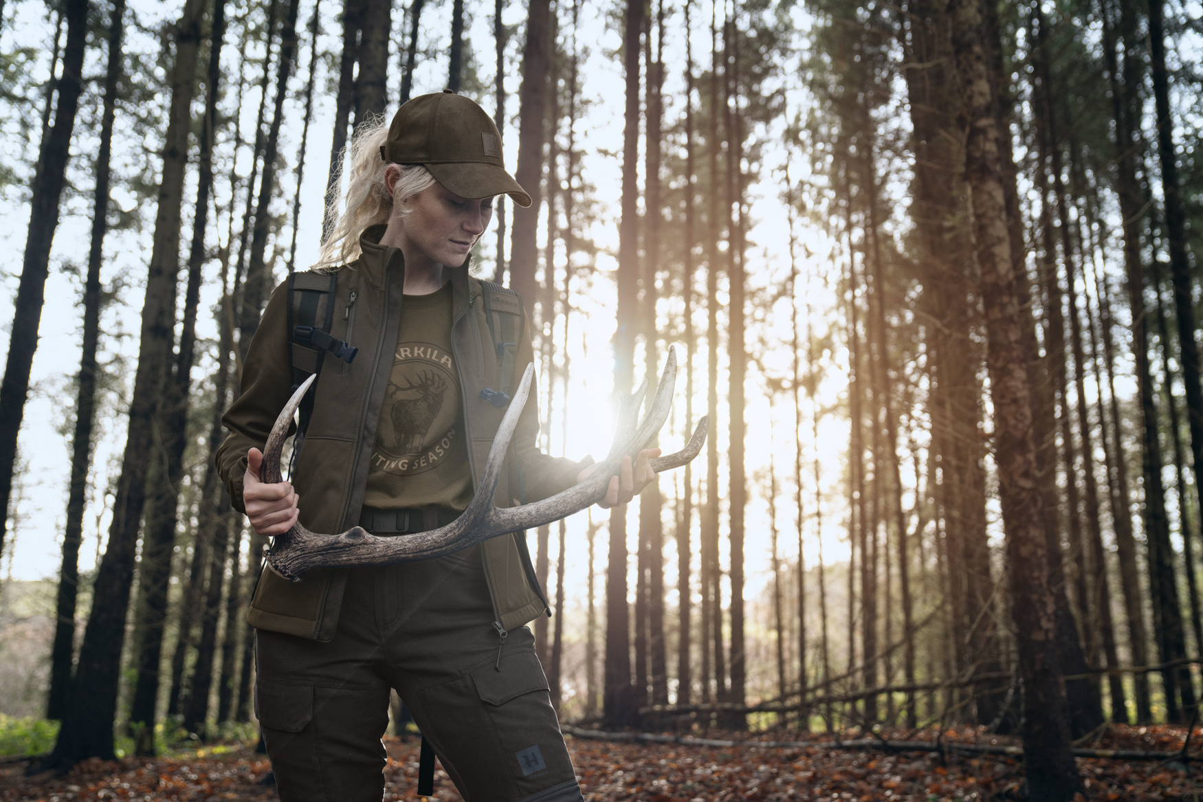 Härkila Scandinavian softshell-jakke W - Willow green/Shadow brown