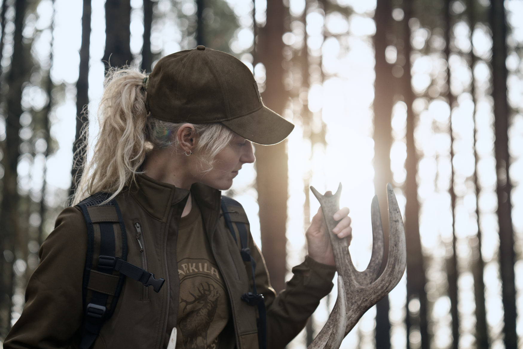 Härkila Scandinavian softshell-jakke W - Willow green/Shadow brown