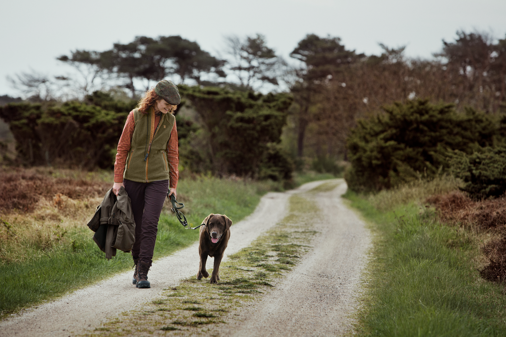 Sandhem Lady fleece vest - Dusty lake green melange