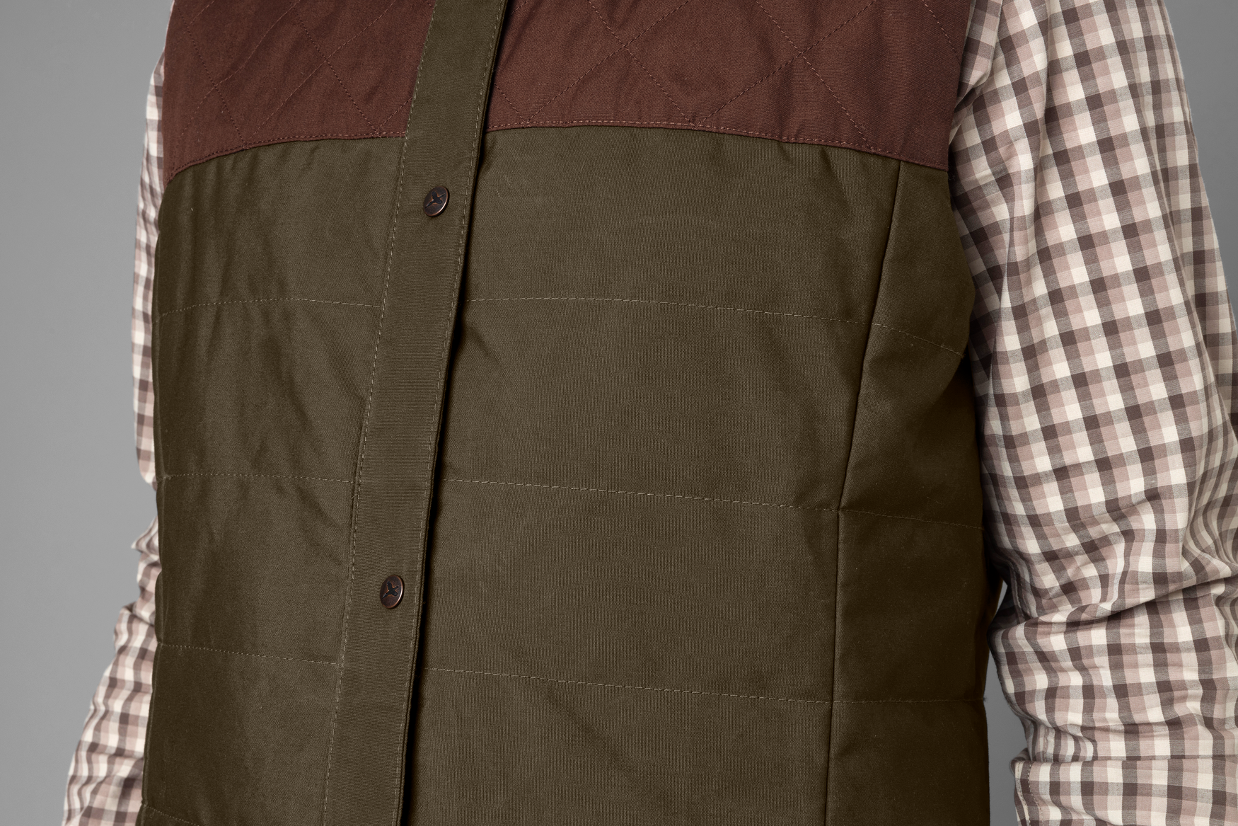 Retrieve waistcoat Women - Dark warm olive/Burgundy