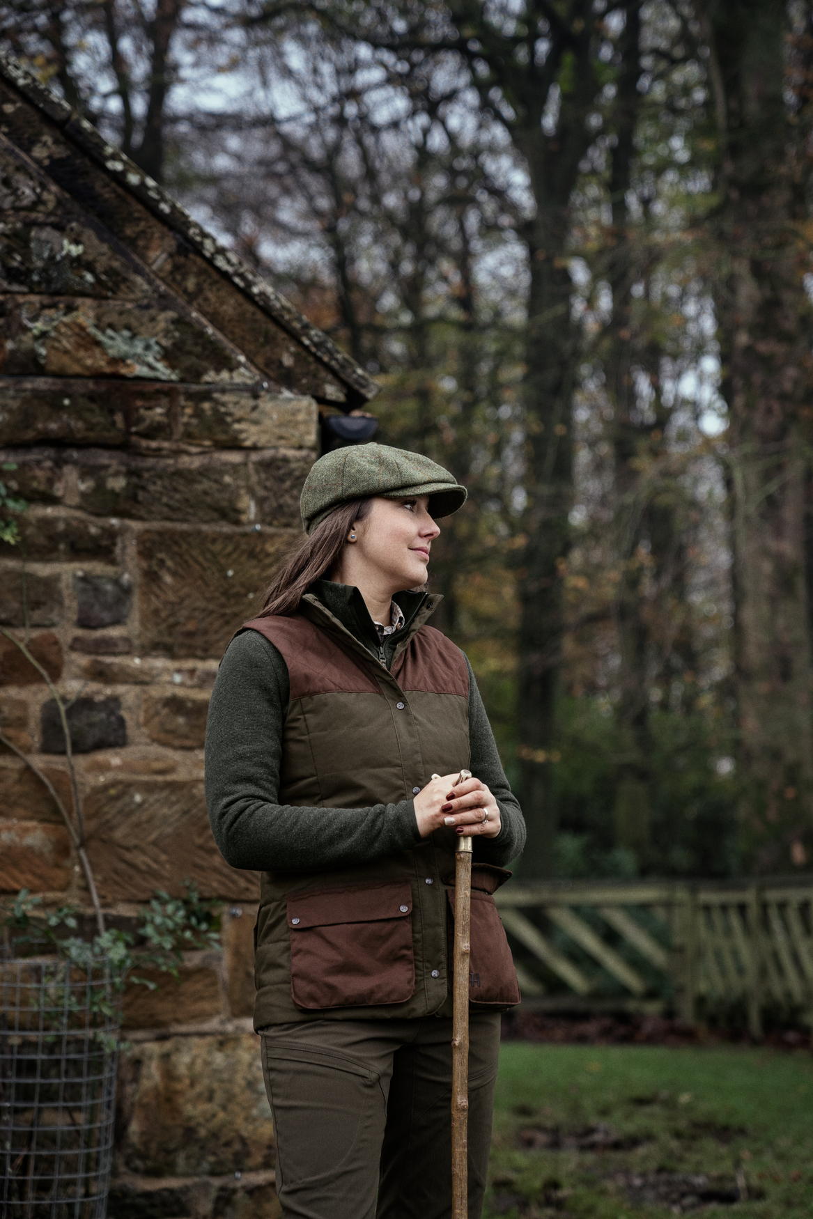 Retrieve vest Women - Dark warm olive/Burgundy