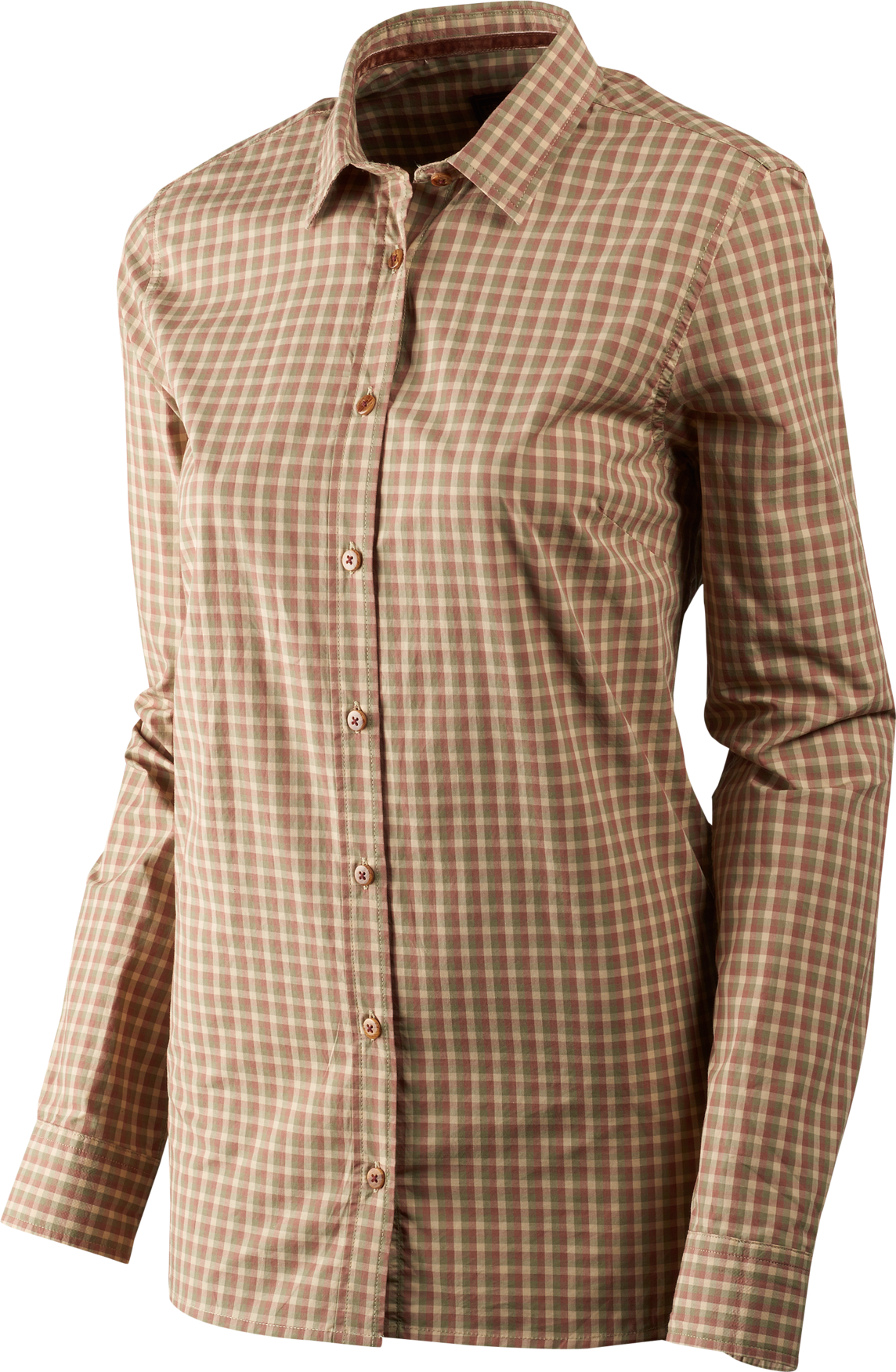 Selja Lady L/S check chemise - Moonlight rose check