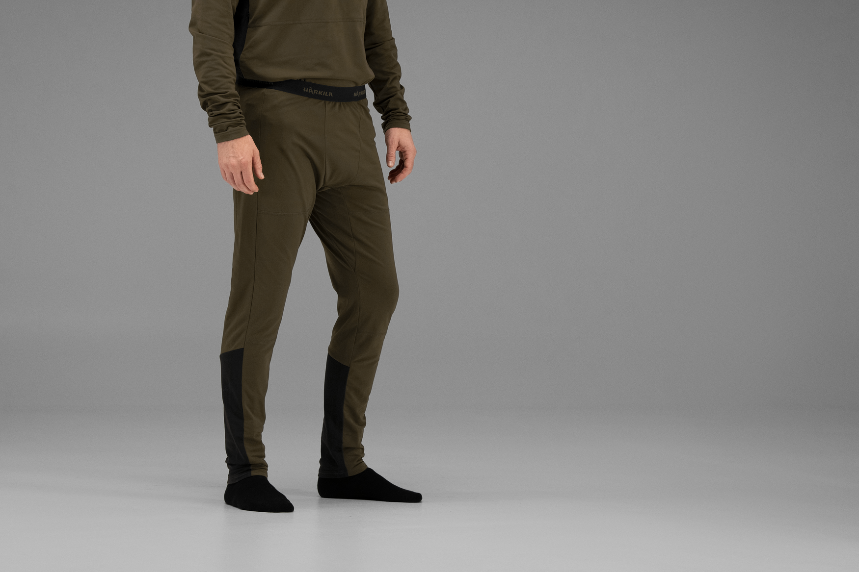 Härkila Heat USB-C Long Johns - Willow green/Black