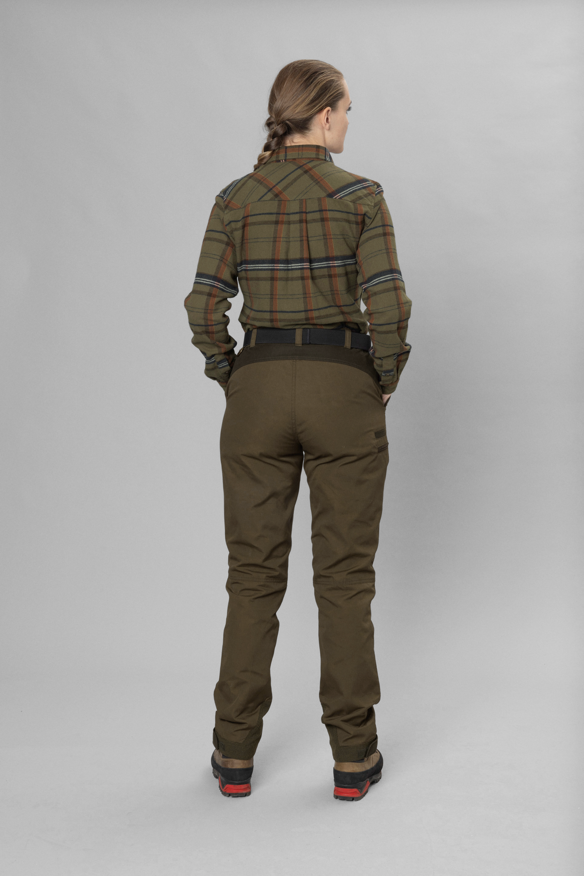 Skye Highseat Bluse Women - Grape Leaf/Terracotta Check