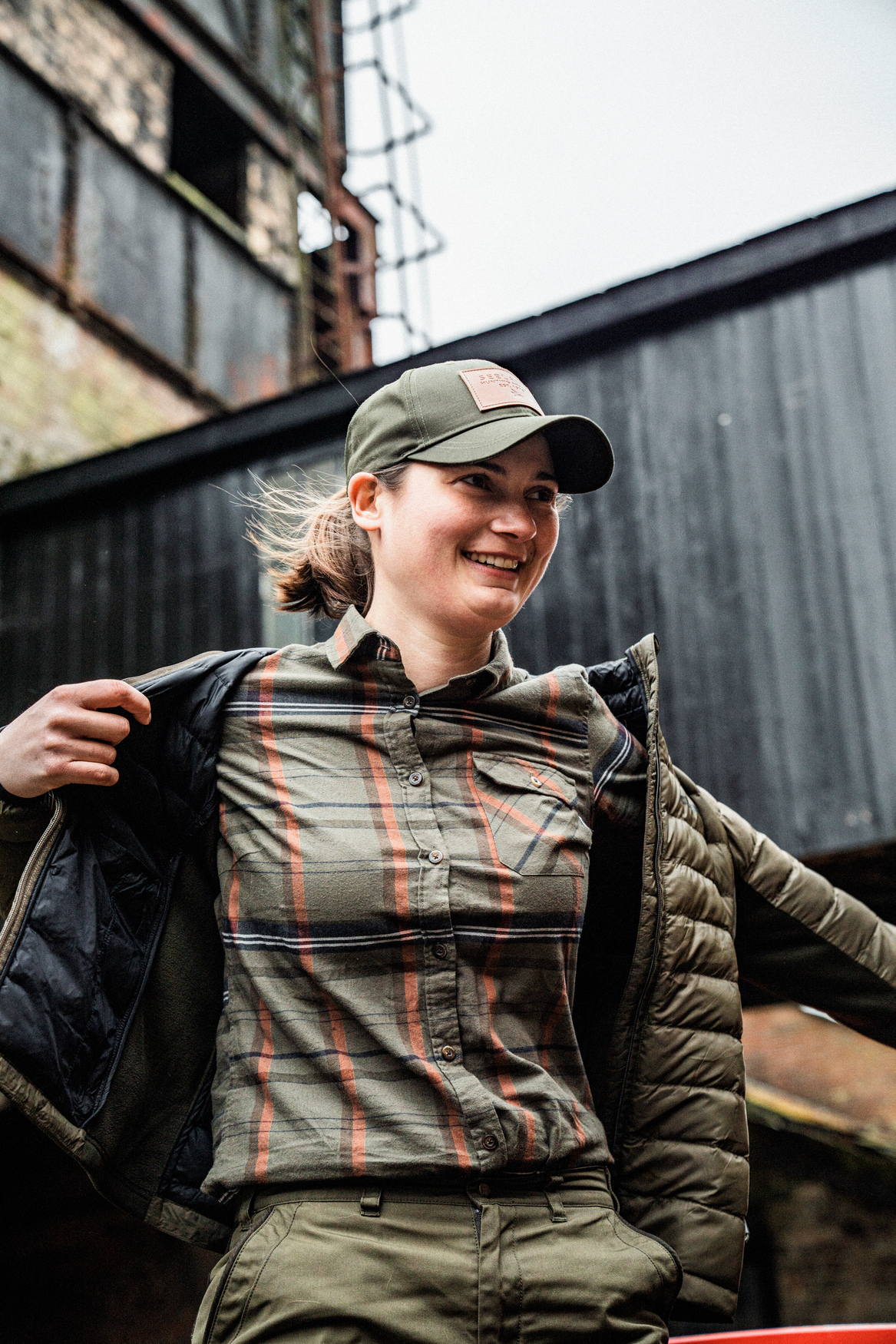 Skye Highseat Bluse Women - Grape Leaf/Terracotta Check