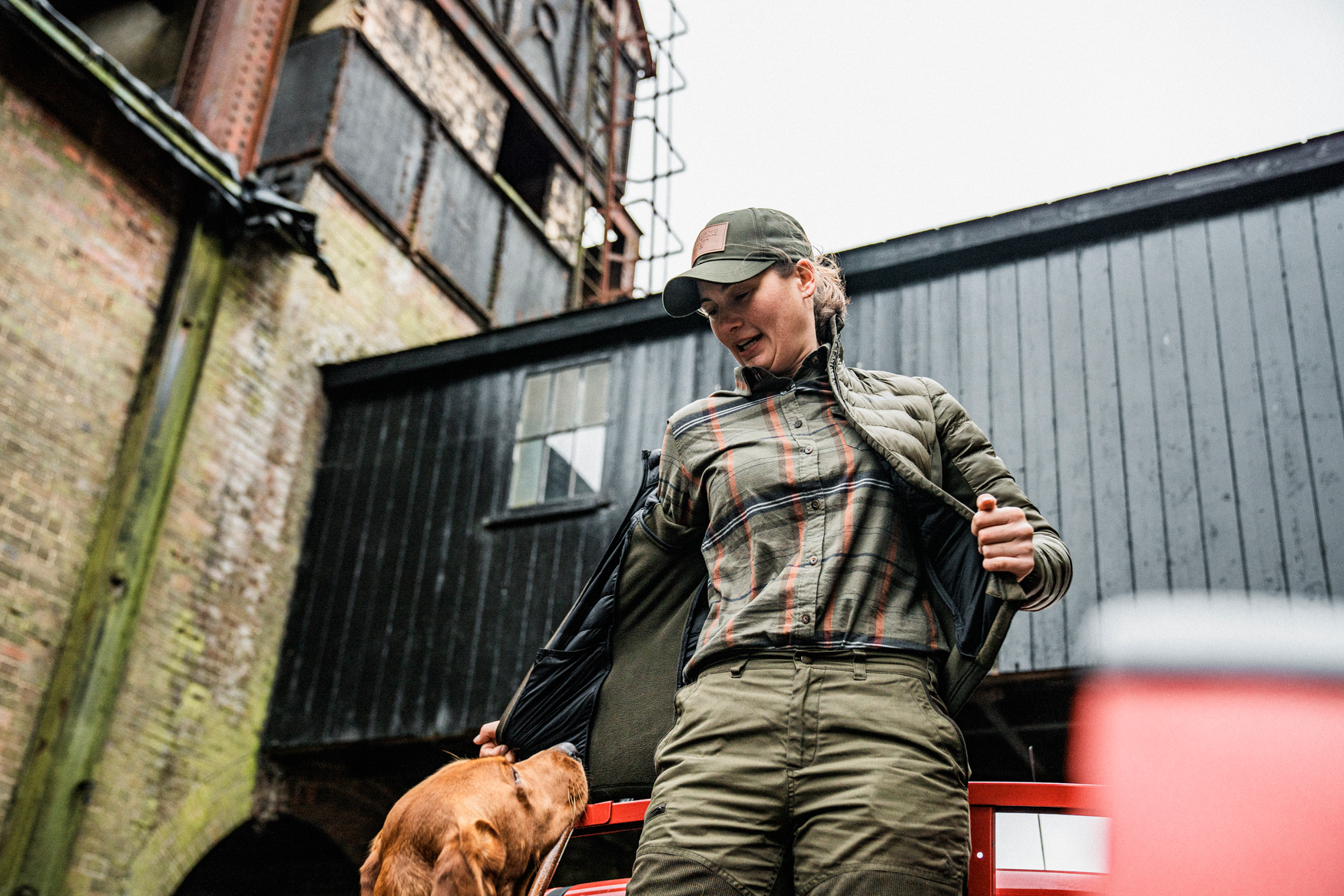 Skye Flannel skjort til kvinder - Grape Leaf/Terracotta Check