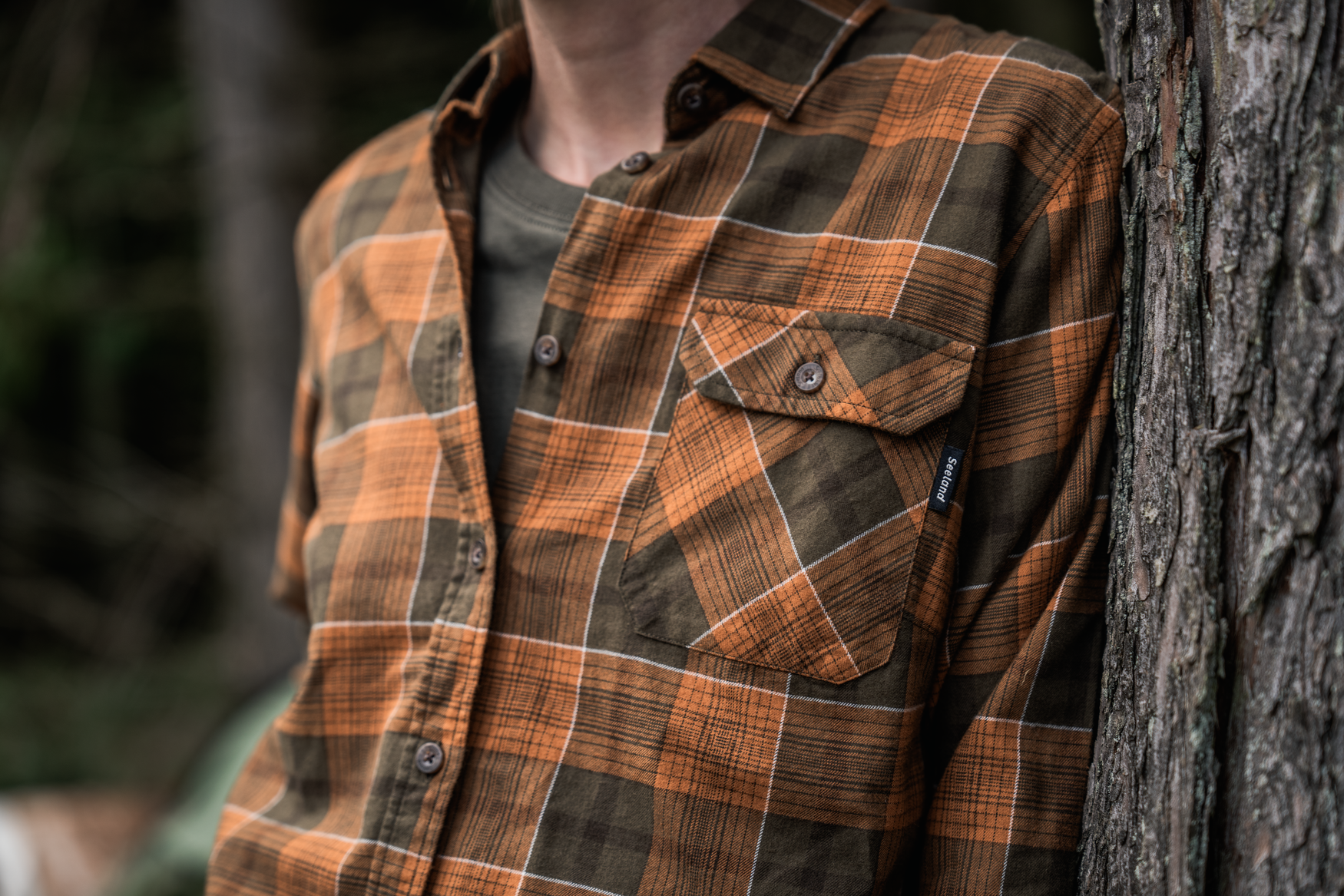Skye Highseat Bluse Women - Grizzly Brown/Terracotta Check