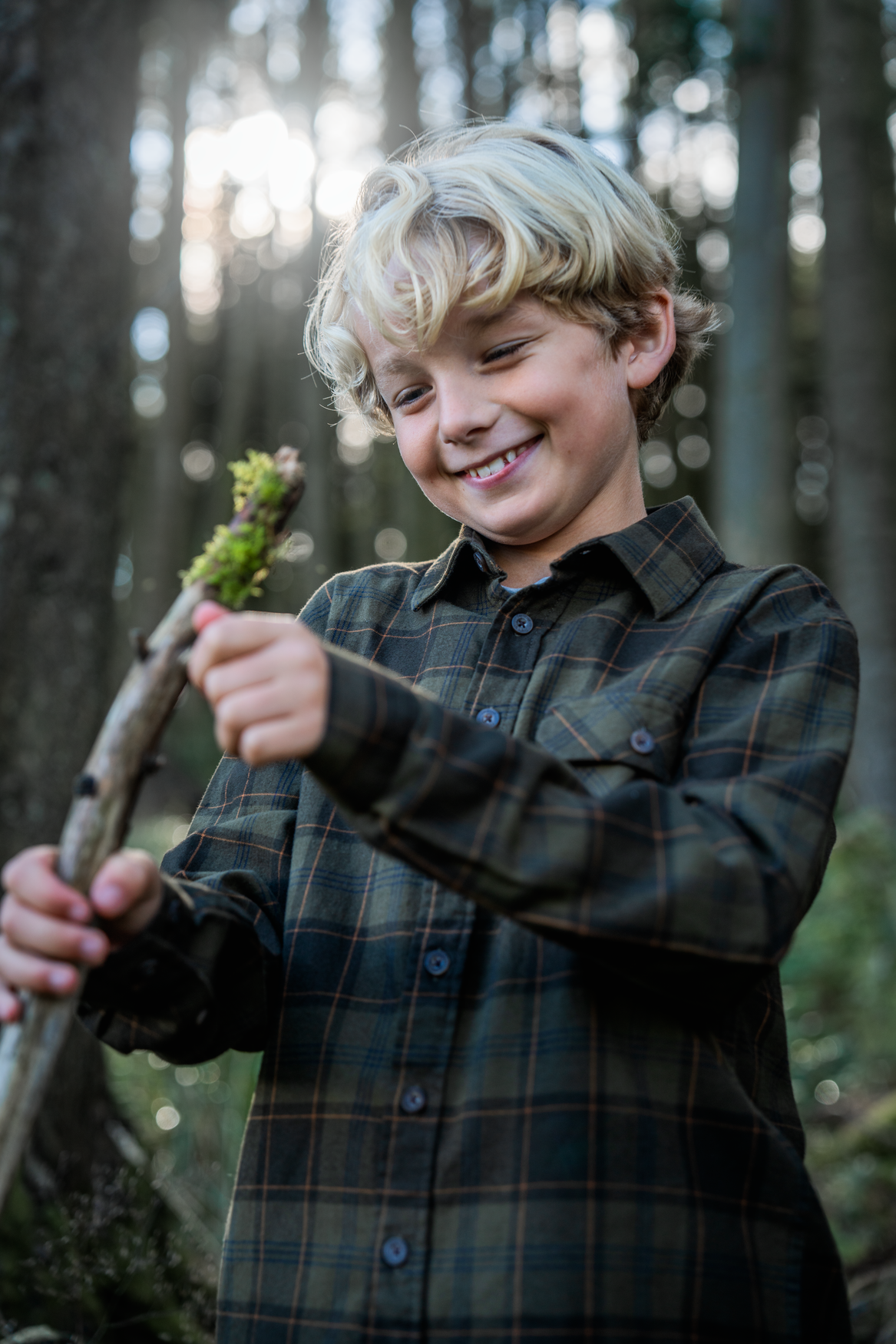 Chemise En Flanelle Glen Junior - Pine Green/Dark Navy Check