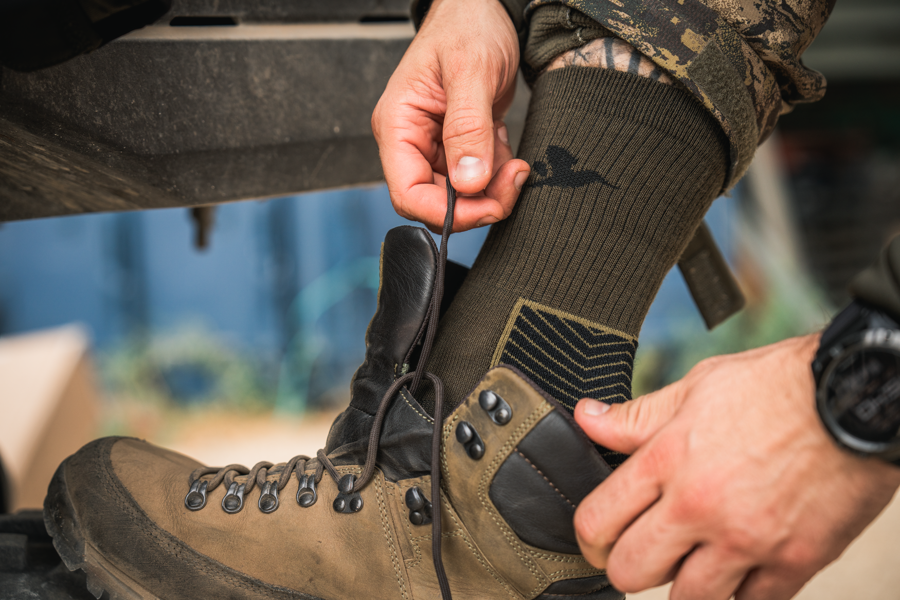 Field Merino-strømpe - 2Pack - Pine Green/Military Olive