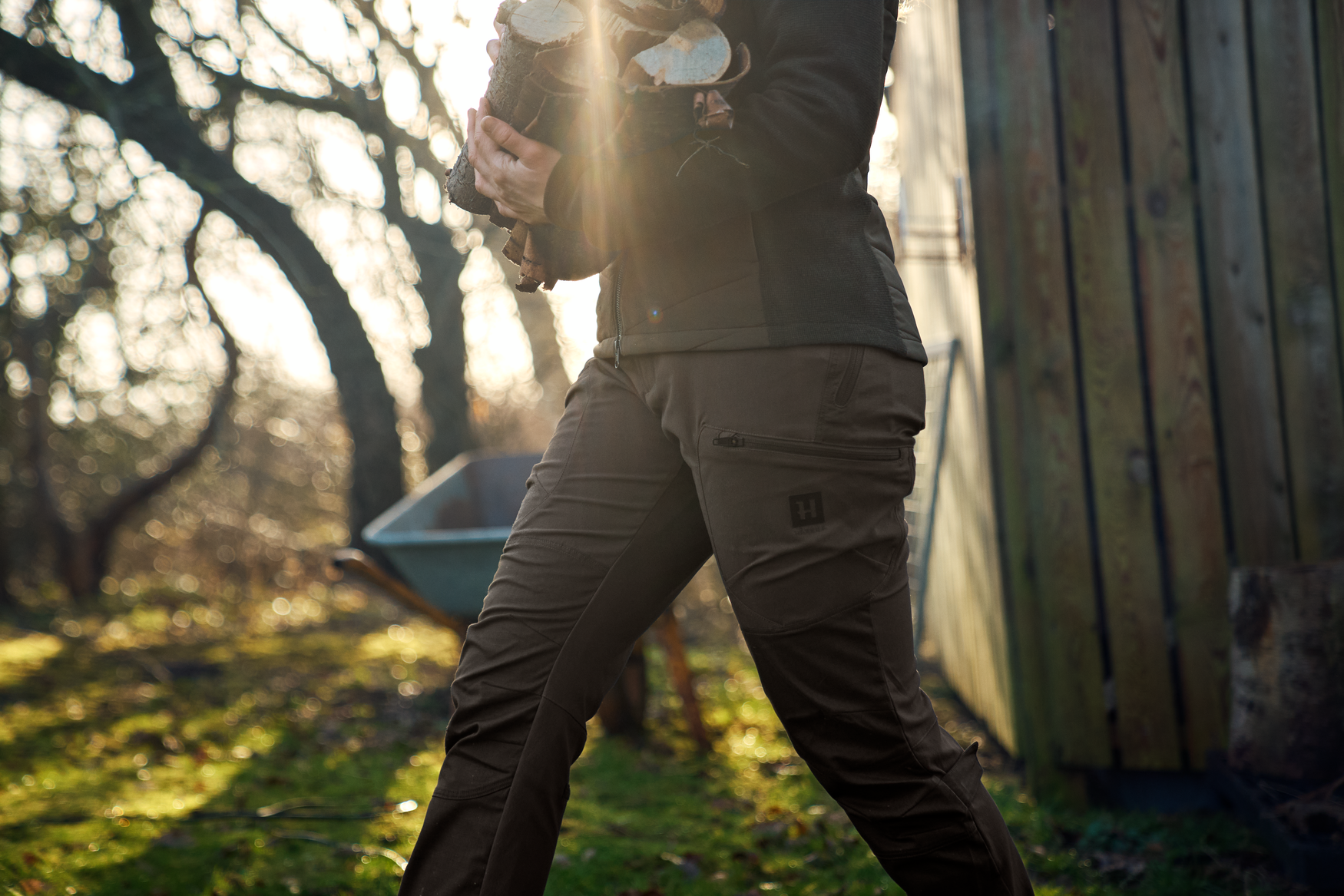 Runa bukser til kvinder - Slate brown/Willow green