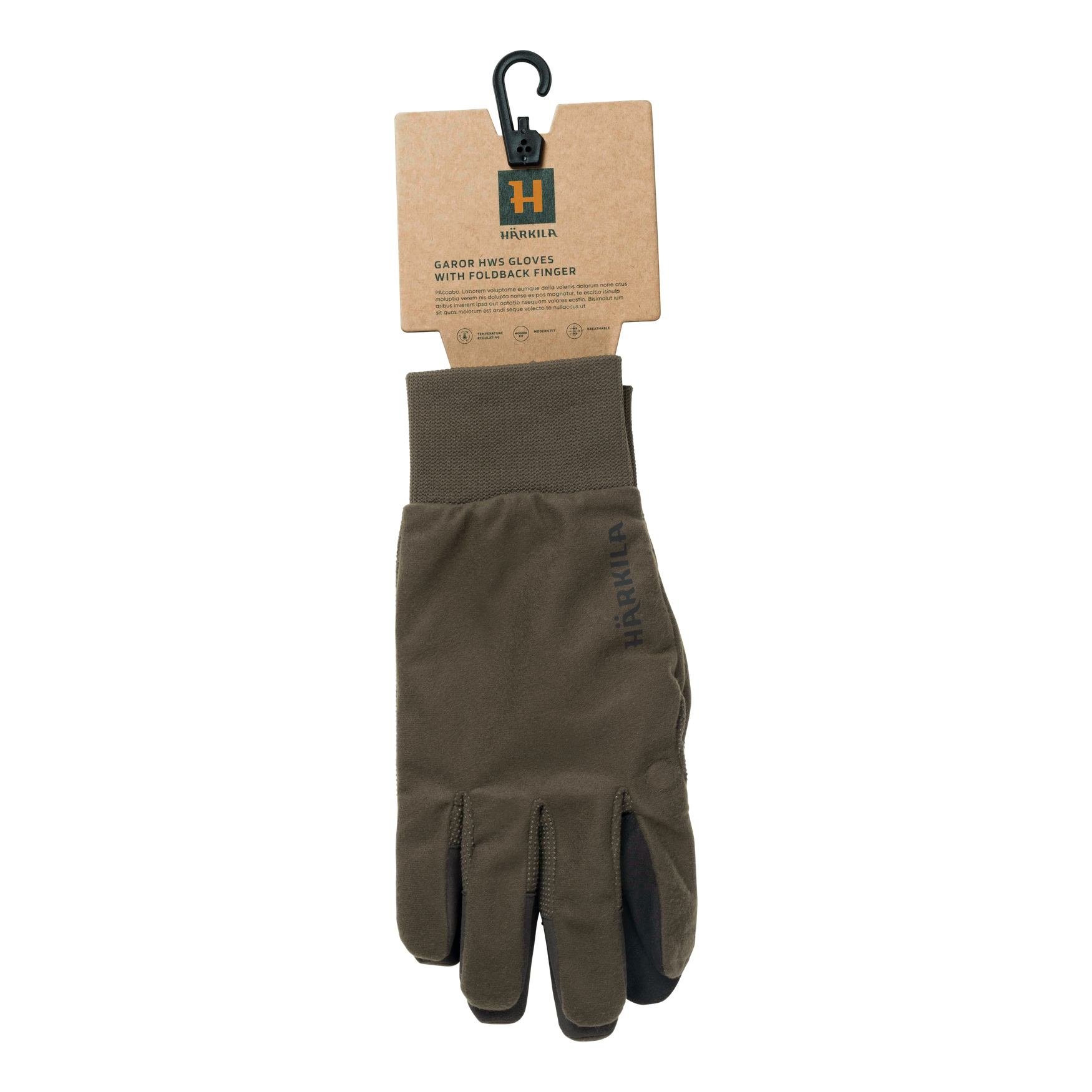 Garor HWS-handsker med foldbar finger - Hunting green