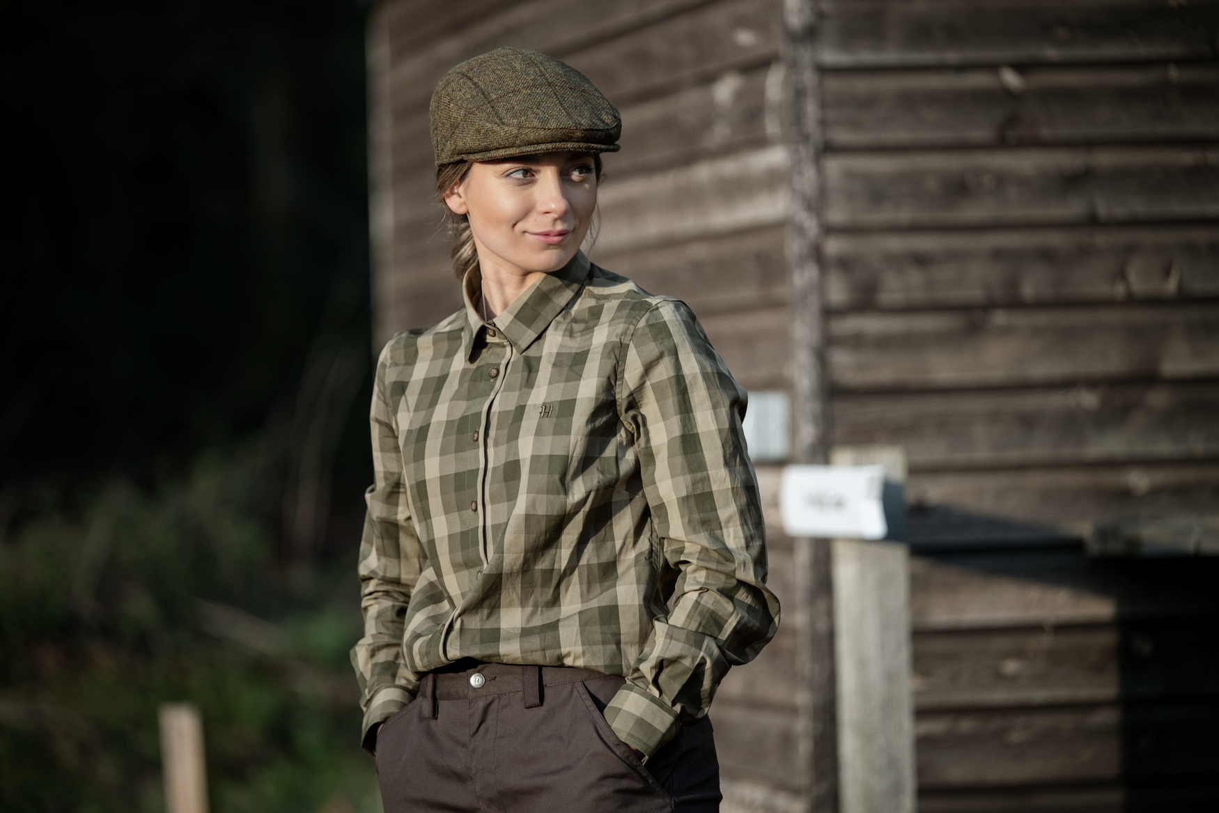 Akeena L/S skjorte W - Forest night check