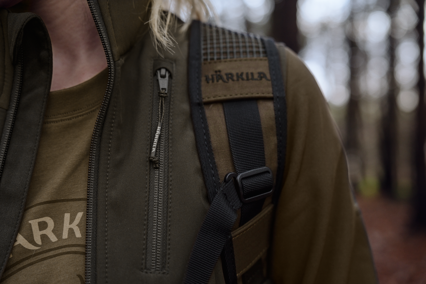 Härkila Scandinavian softshell-jakke W - Willow green/Shadow brown