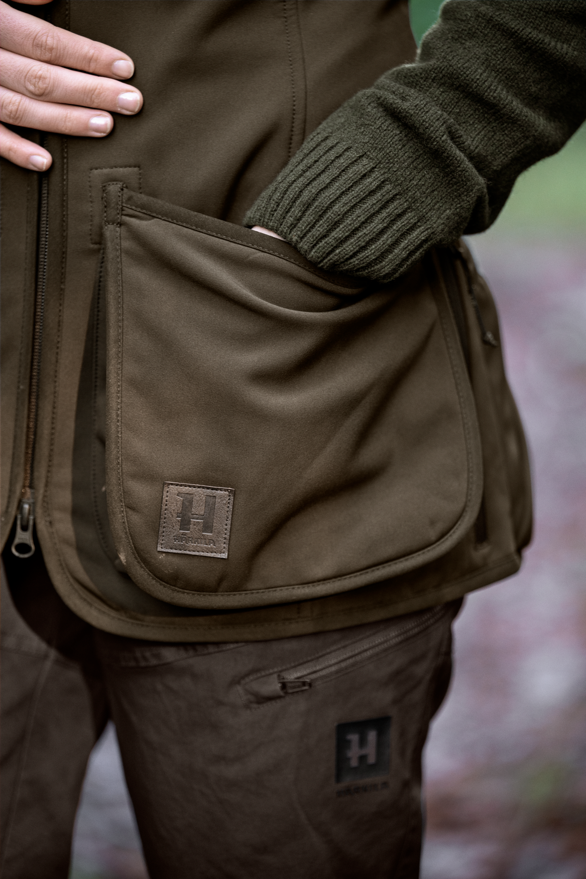Skye skydeveste W - Willow green/Shadow brown
