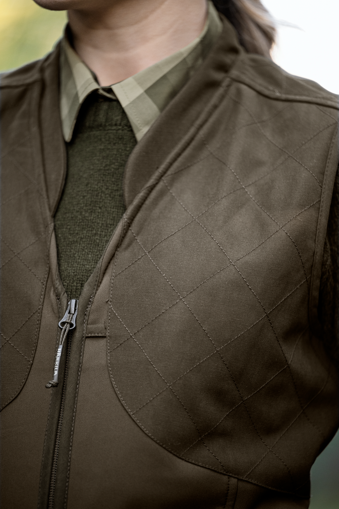 Skye skydeveste W - Willow green/Shadow brown