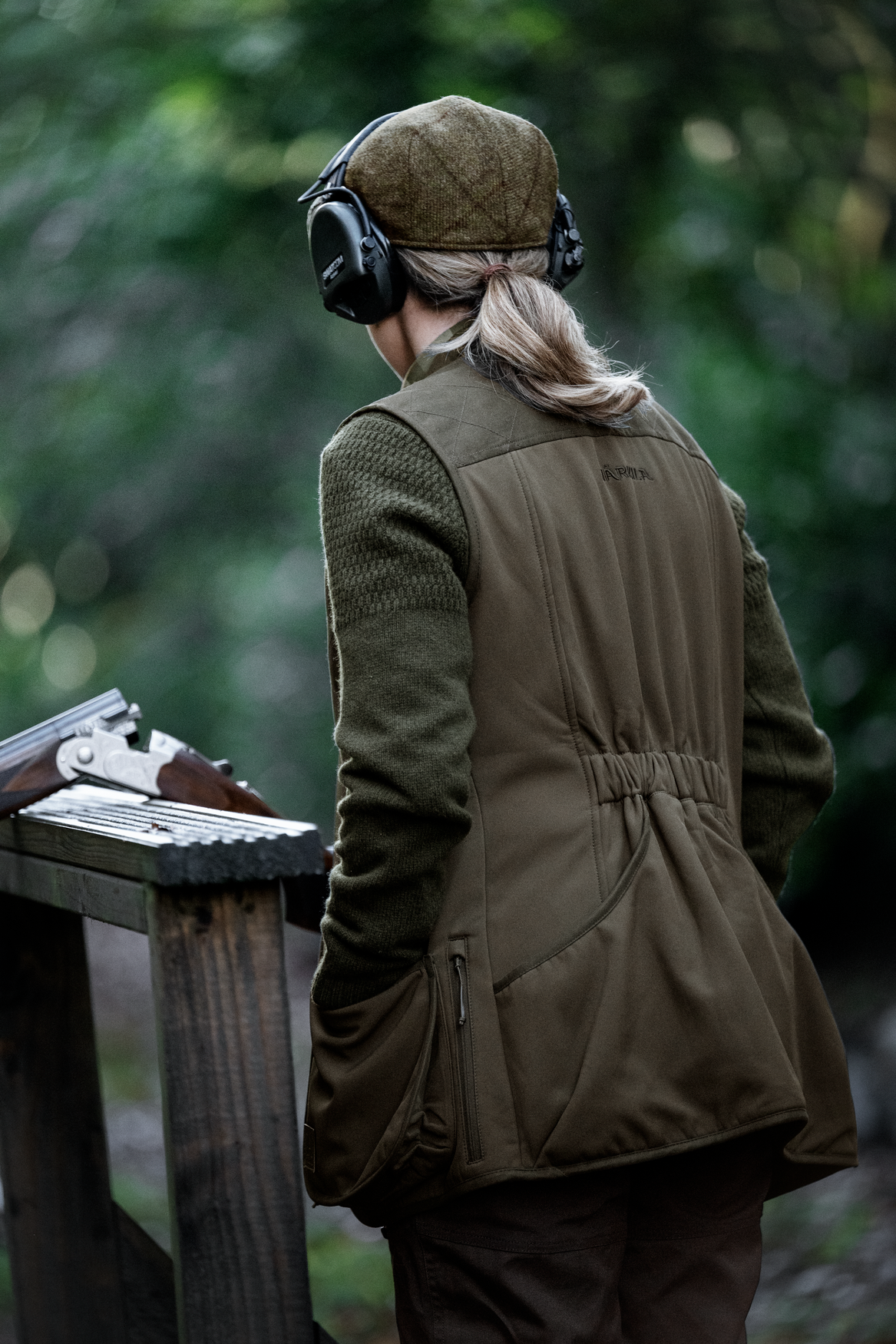 Skye skydeveste W - Willow green/Shadow brown