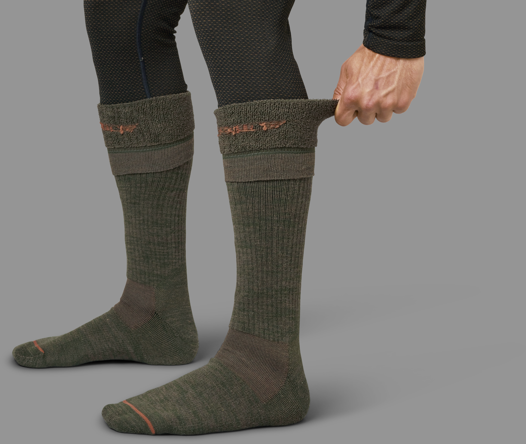 Pro Hunter 2.0 long socks - Willow green/Shadow brown