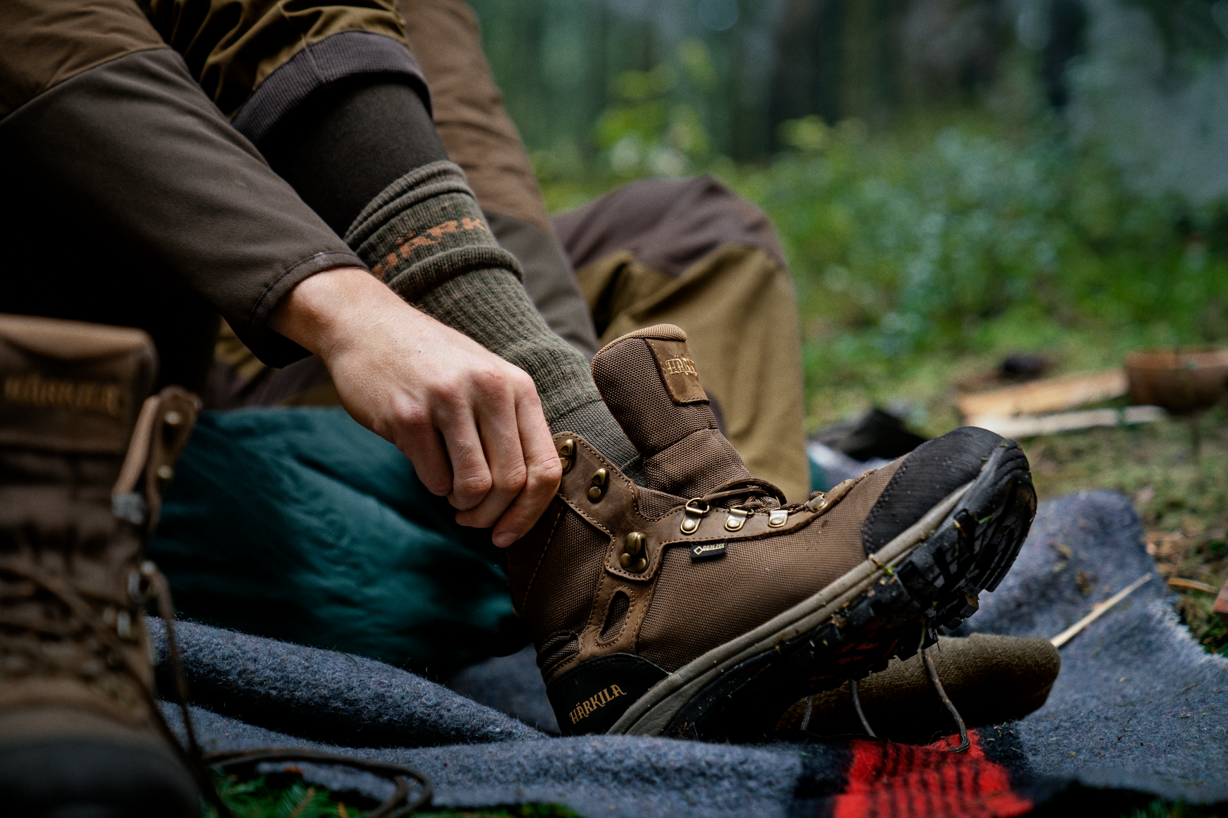 Pro Hunter 2.0 short socks - Willow green/Shadow brown