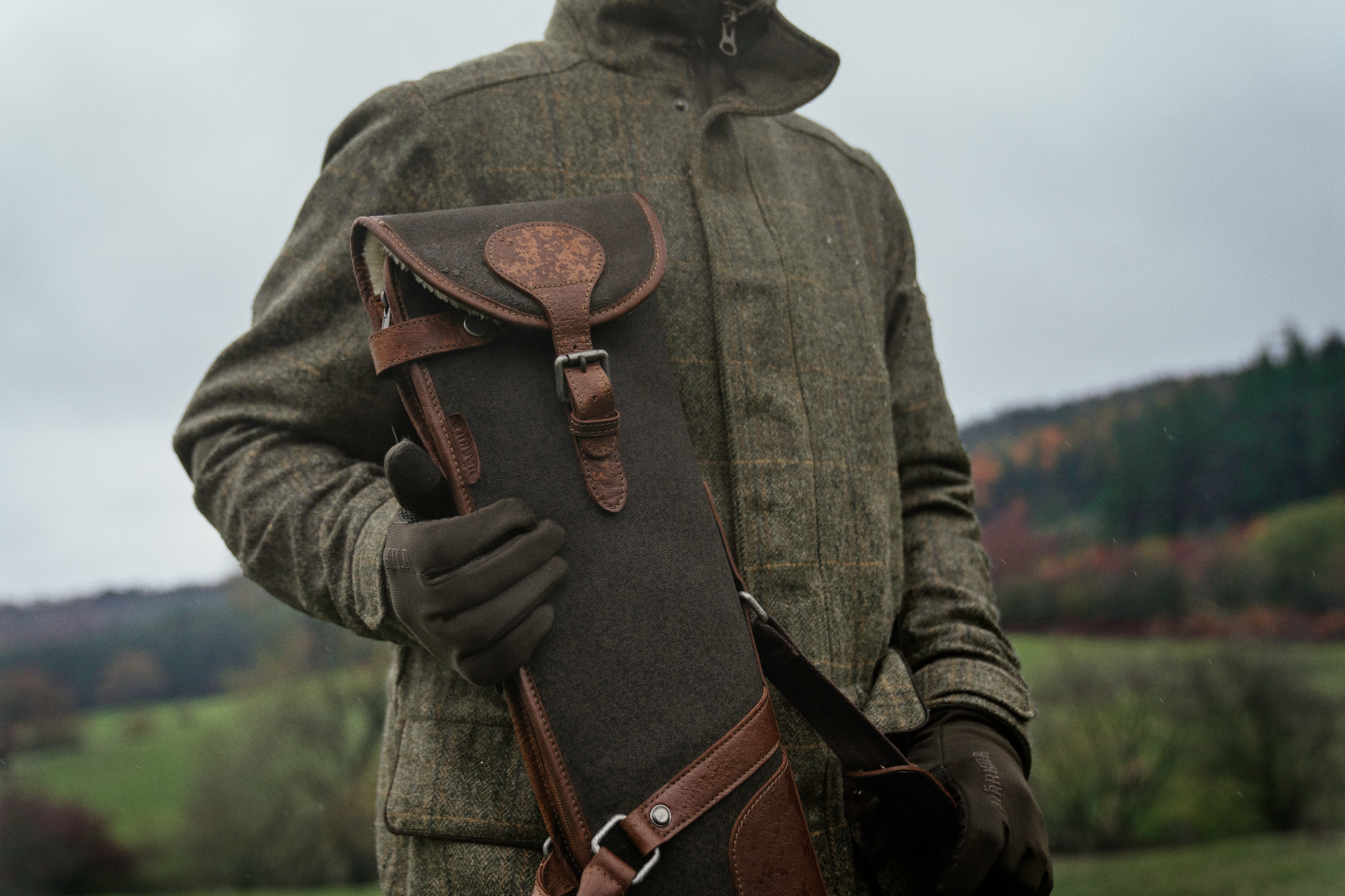 Retrieve geværfoderal i canvas/læder - Warm olive