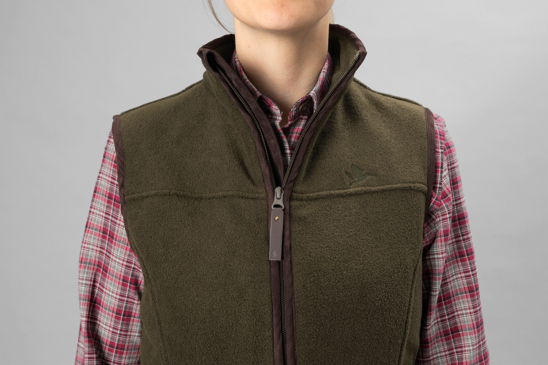 Woodcock Ivy Fleece Vest - Pine green melange