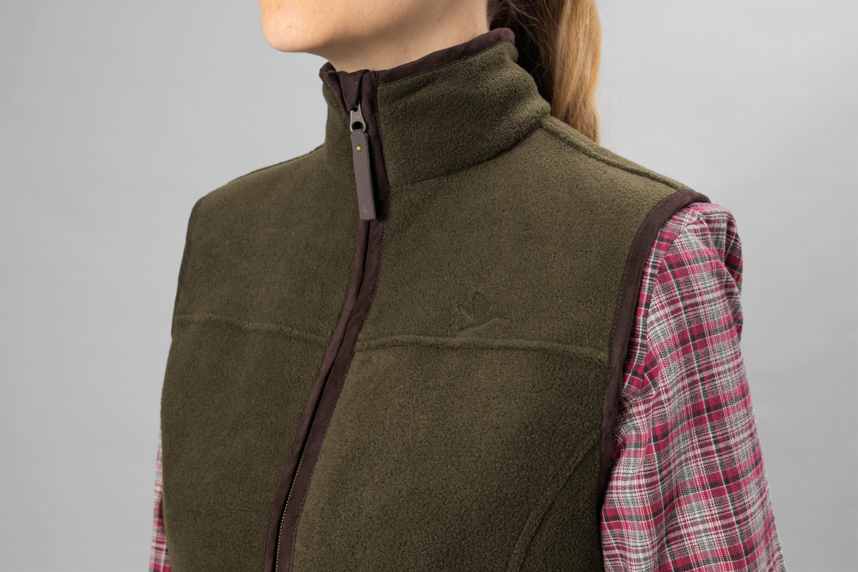 Woodcock Ivy Fleece Vest - Pine green melange