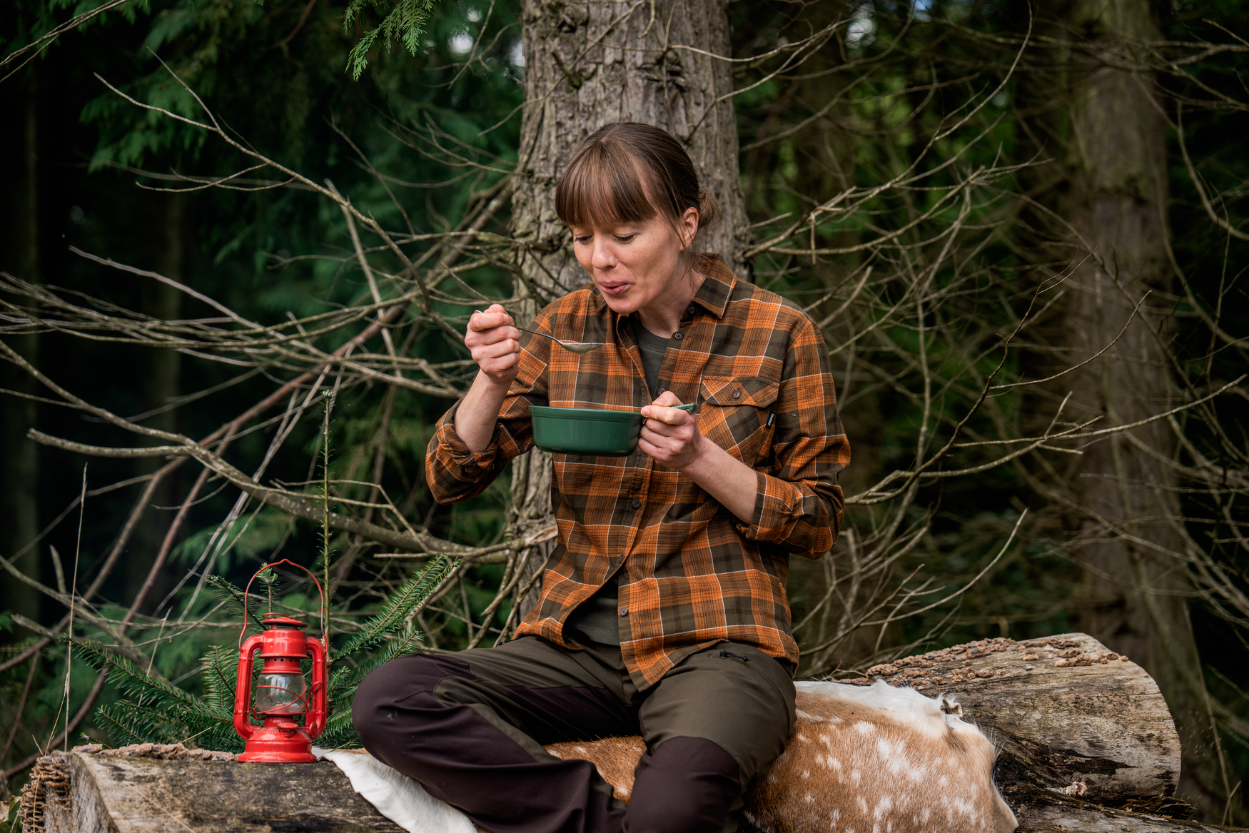 Skye Flannel-skjorte - Grizzly Brown/Terracotta Check