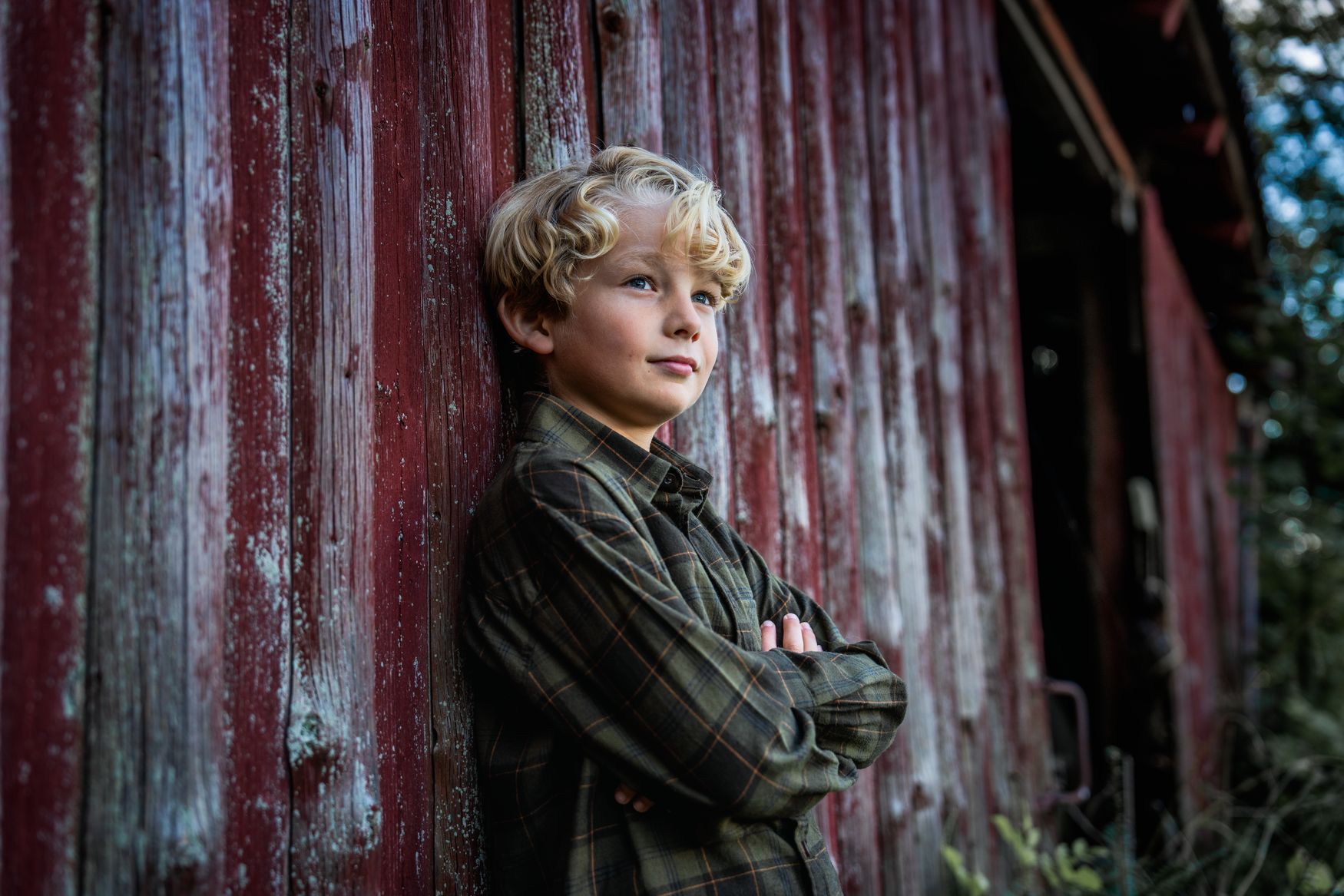 Glen Junior Flannel Skjorte - Pine Green/Dark Navy Check