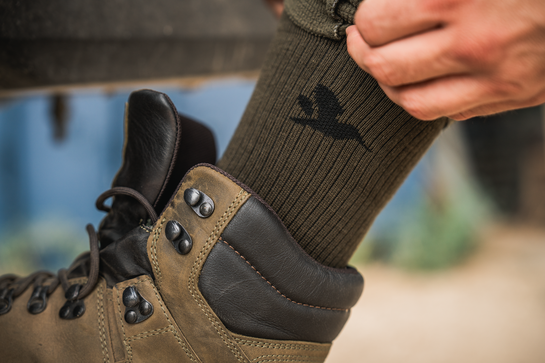 Field Merino-strømpe - 2Pack - Pine Green/Military Olive