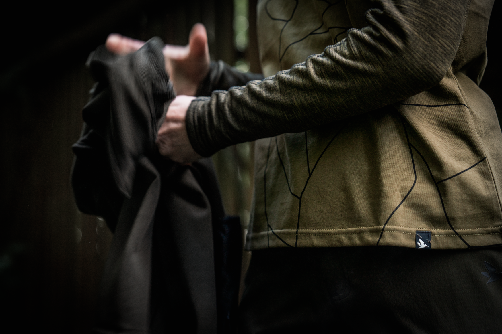 Deer On Line Women  T-shirt - Military Olive