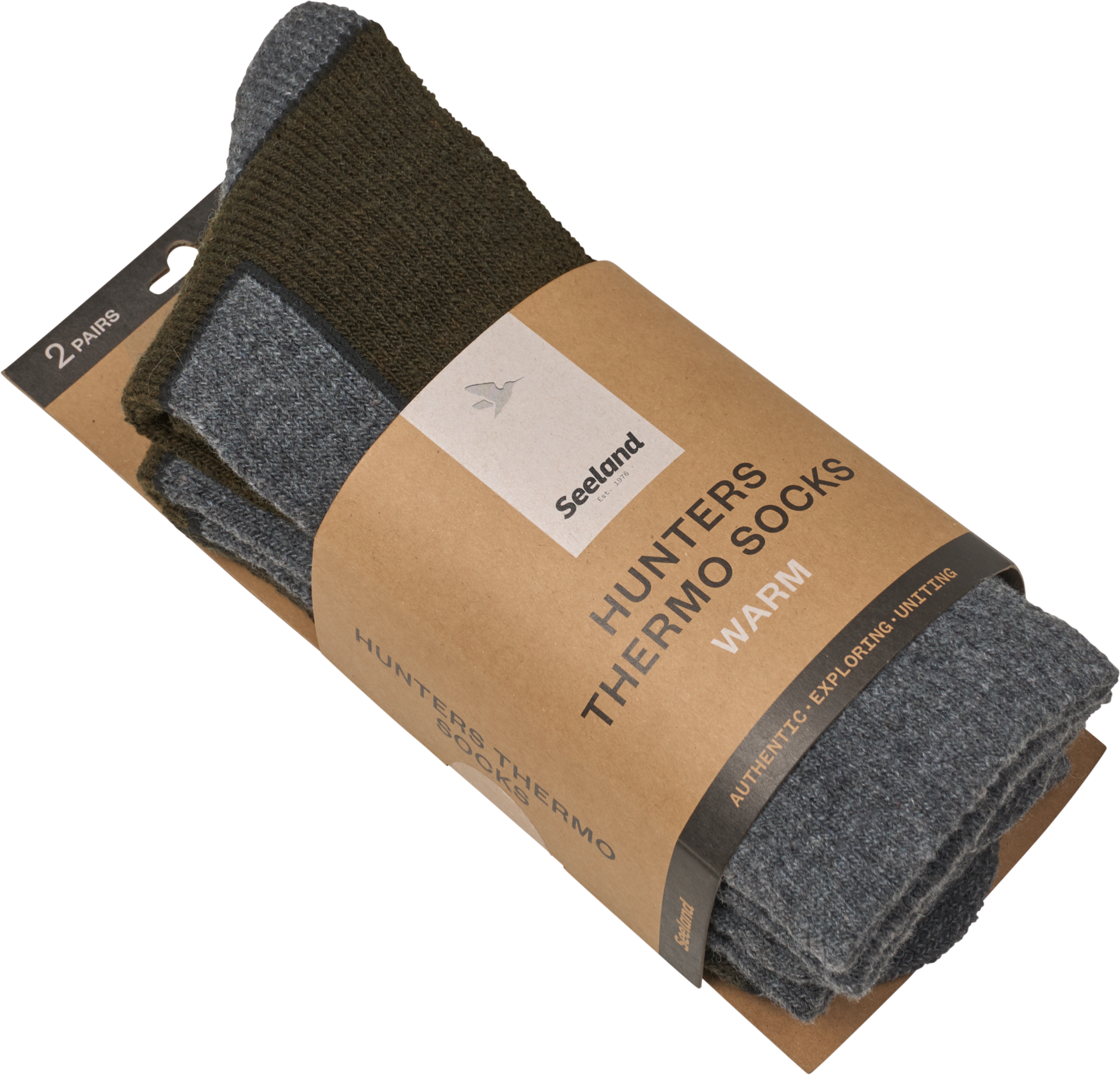 Field Thermo Sock - 2Pack - Pine Green Melange/Grey Melange
