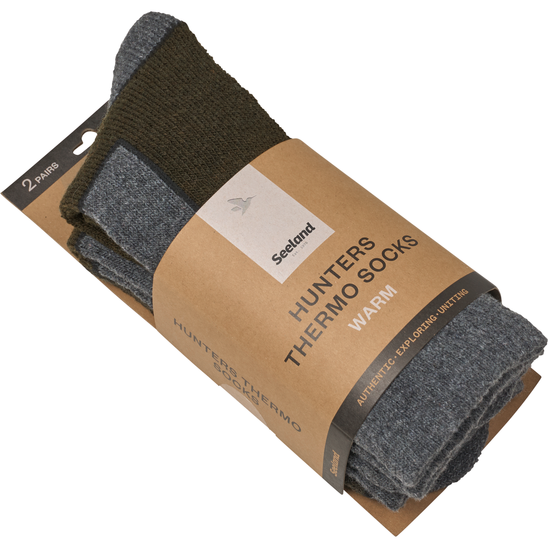 Field Thermo Sock - 2Pack - Pine Green Melange/Grey Melange